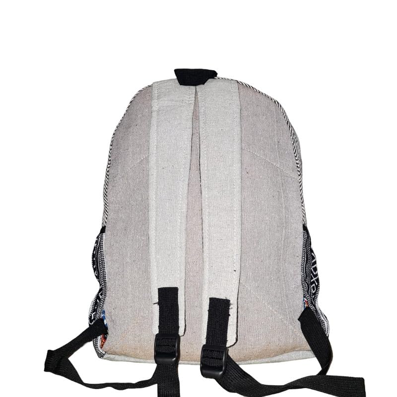 Eddika Natural Vegan Large Hemp Backpack for Men & Women - Eco-Friendly Himalayan Hiking Backpack with Adjustable Straps | Perfect for Outdoor Adventures, Festivals, Travel & Daily Use