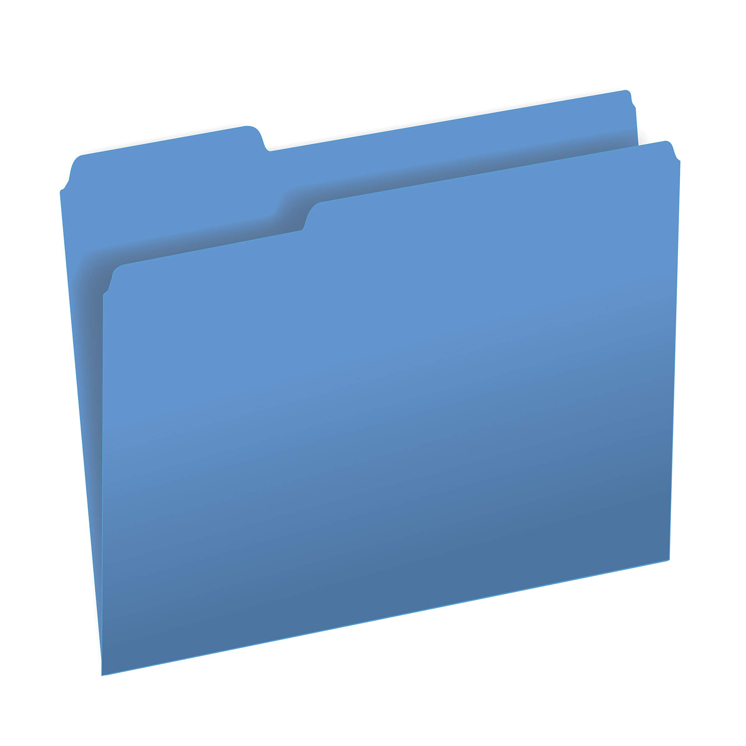 500-Pack The File King 1/3 Cut Blue File Folders - Letter Size 8.5 x 11 | Heavy Duty Colored Manila Folders with 3-Tab Assorted Colors | USA Made Office Supplies for Filing, Organizing Documents & Office Storage