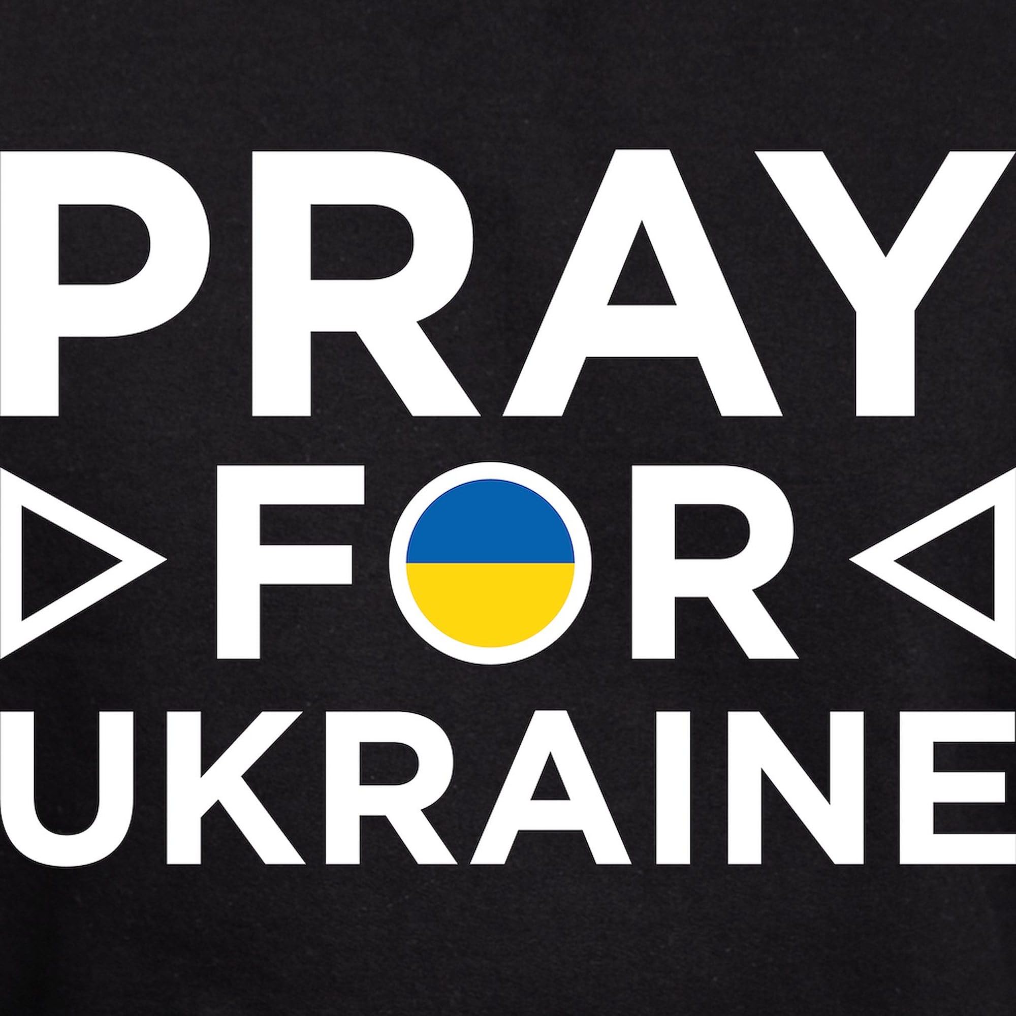 Pray For Ukraine Hoodie for Men - Dark Regular Fit Pullover Sweatshirt | Support Ukraine Charity | Casual Wear & Street Style