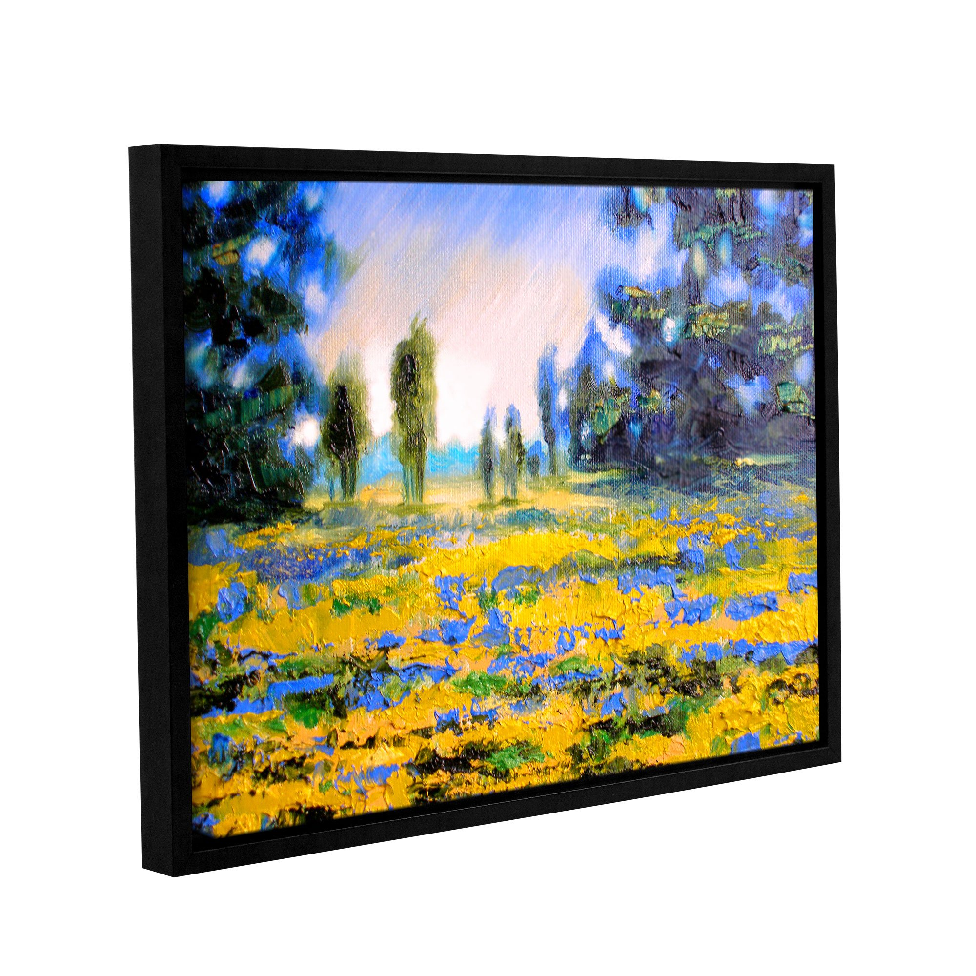 ArtWall Susi Franco's Sea of Butter Floater-Framed Canvas Wall Art - 24x32 Inch Gallery Wrapped Painting, Ocean Wave Decor for Living Room, Bedroom & Office