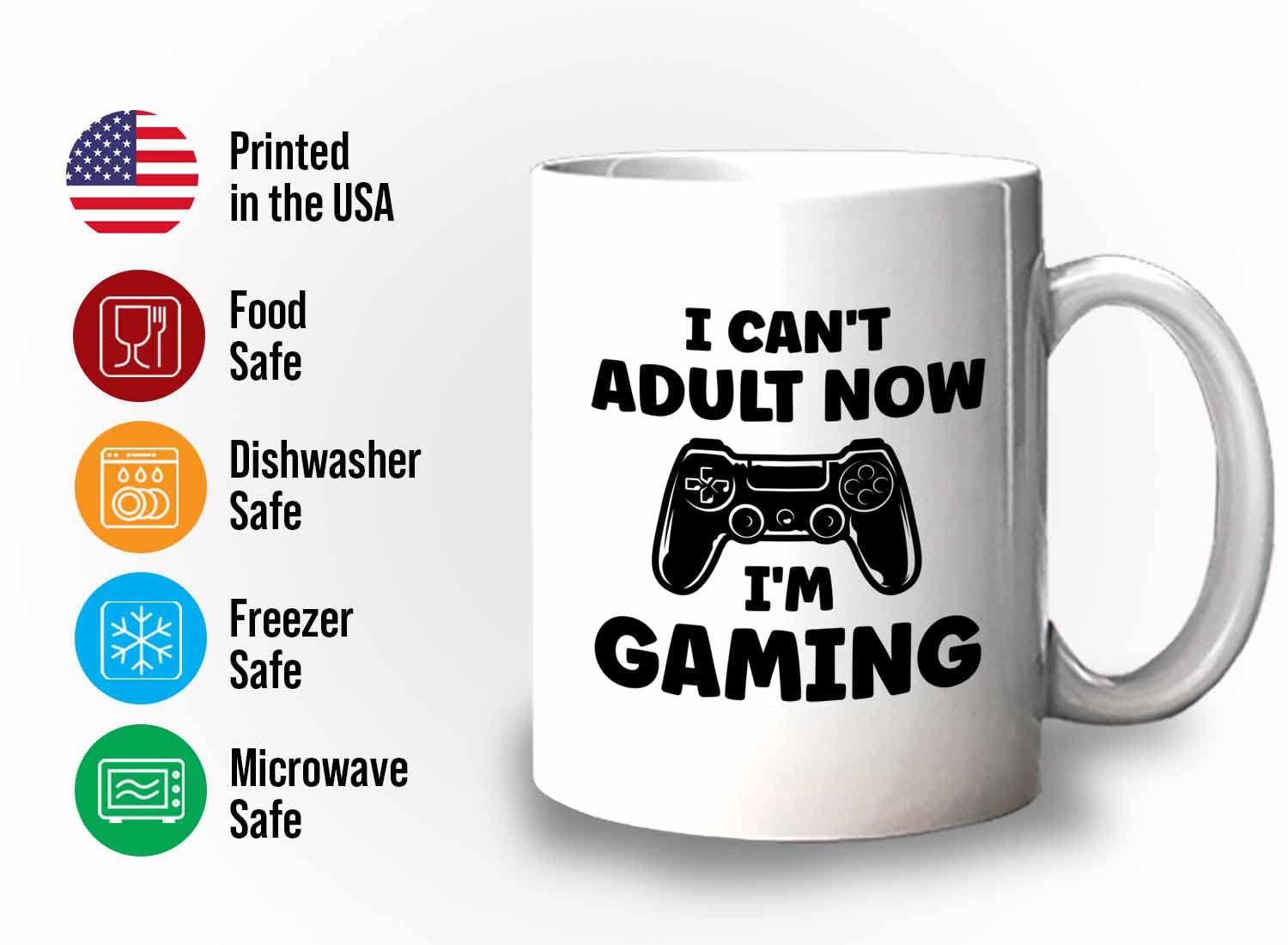 Bubble Hugs 11oz White Gaming Coffee Mug - Funny 'Now I'm Gaming' Design for Video Game Lovers - Perfect Gift for Console Gamers, Multiplayer & Shooting Game Enthusiasts - Great for Gaming Sessions, Office Use & Geek Decor