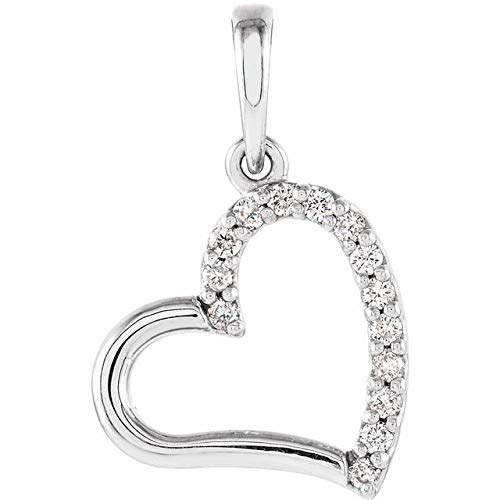 14K Rose Gold 0.06 CTW Diamond Heart Pendant Necklace for Women - Perfect Gift for Valentine's Day, Anniversary & Special Occasions