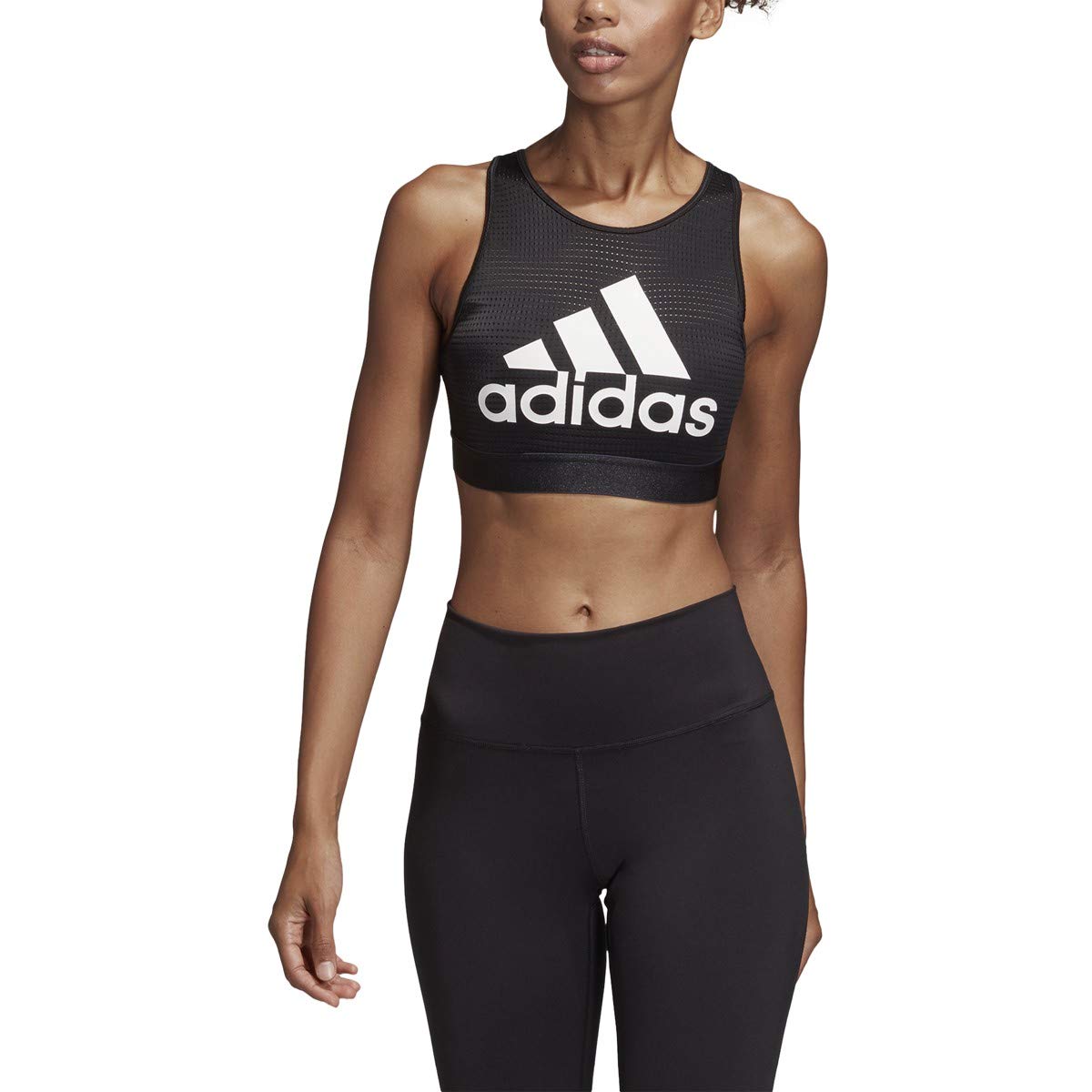 adidas Women's Halter 2.0 Logo Sports Bra - High Support Workout Top for Running, Yoga & Gym - Breathable Comfort for Active Lifestyles