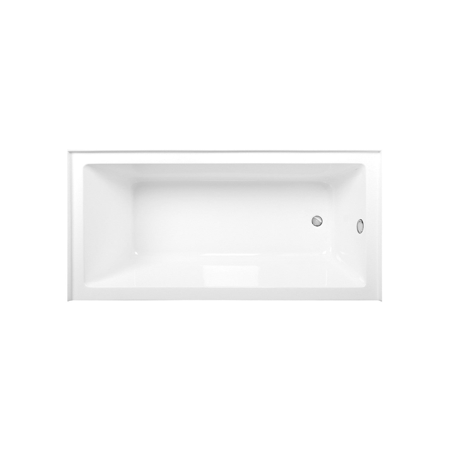 Aqua Eden 66 Inch Acrylic Rectangular 3-Wall Alcove Bathtub with Right Hand Drain - Glossy White & Polished Chrome Finish - Perfect for Modern Bathroom Renovations and Spa-Like Relaxation