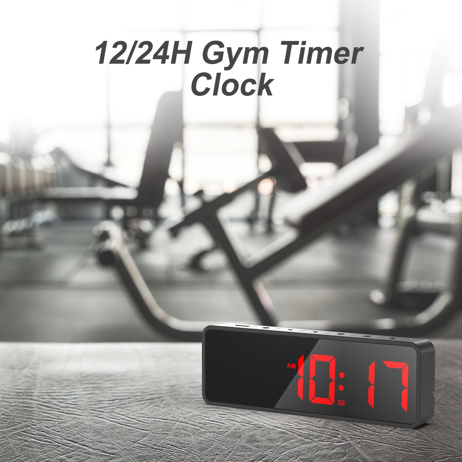 ANJANK Small Portable Gym Timer with Strong Magnet - Interval Timer, Stopwatch & Remote Control for Workouts - Adjustable Brightness & Long Battery Life - Perfect for Home Gym, Garage Training & Boxing Practice