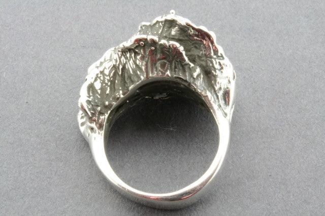Oxidized Coral Ring - Sterling Silver Jewelry for Women, Handmade Boho Style, Perfect for Beach Weddings & Summer Fashion