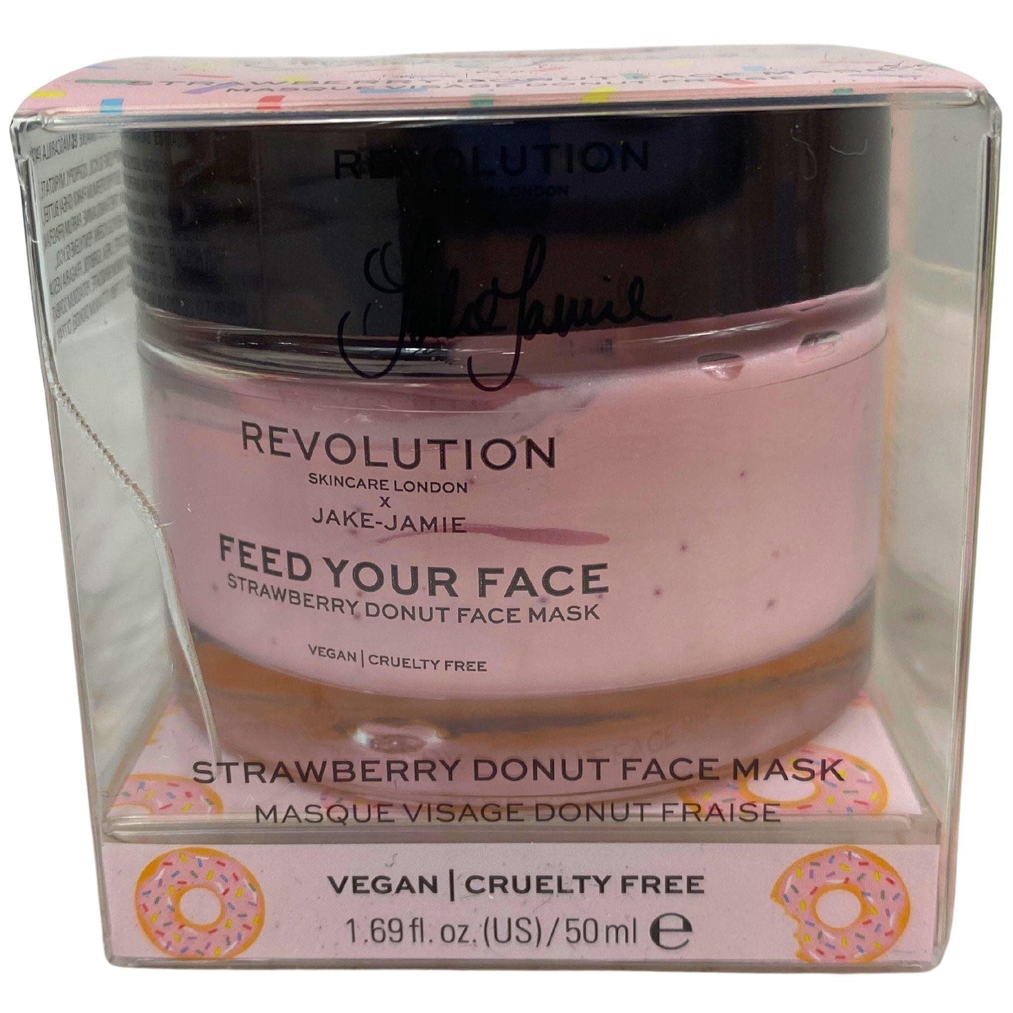 Revolution Skincare London x Jake Jamie Strawberry Donut Face Mask - Hydrating & Nourishing Sheet Mask (30 Pack, 1.69 oz Each) for Glowing Skin - Perfect for Spa Nights & Self-Care Routines