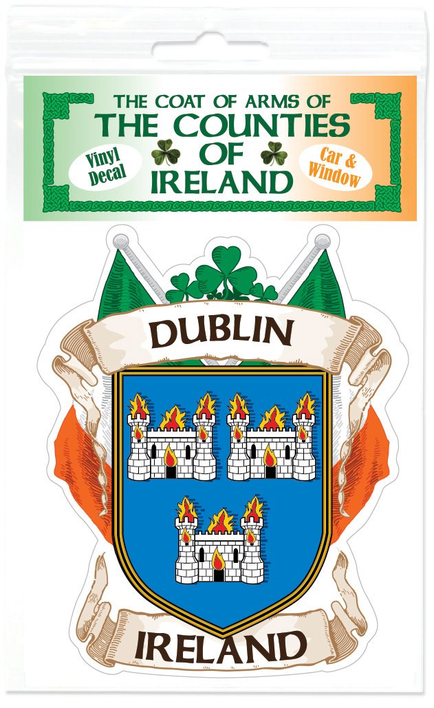 Dublin County Ireland Irish Car Bumper Sticker Decal - Waterproof Vinyl Decal for Cars, Trucks, Laptops - Show Your Irish Pride on St. Patrick's Day & Travel