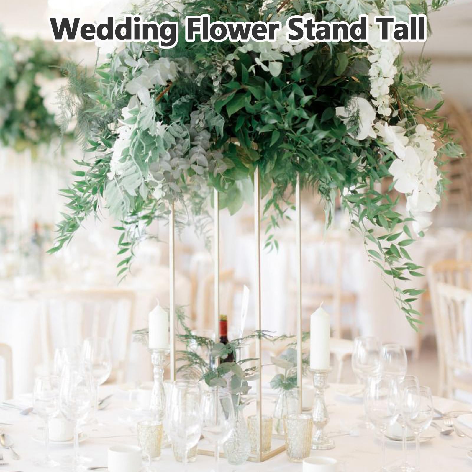2 Pcs Gold Flower Stand - 31.5 Inch Tall Table Centerpiece for Weddings, Parties & Home Decor - Elegant Floral Display for Dining Tables, Events & Gift Presentations