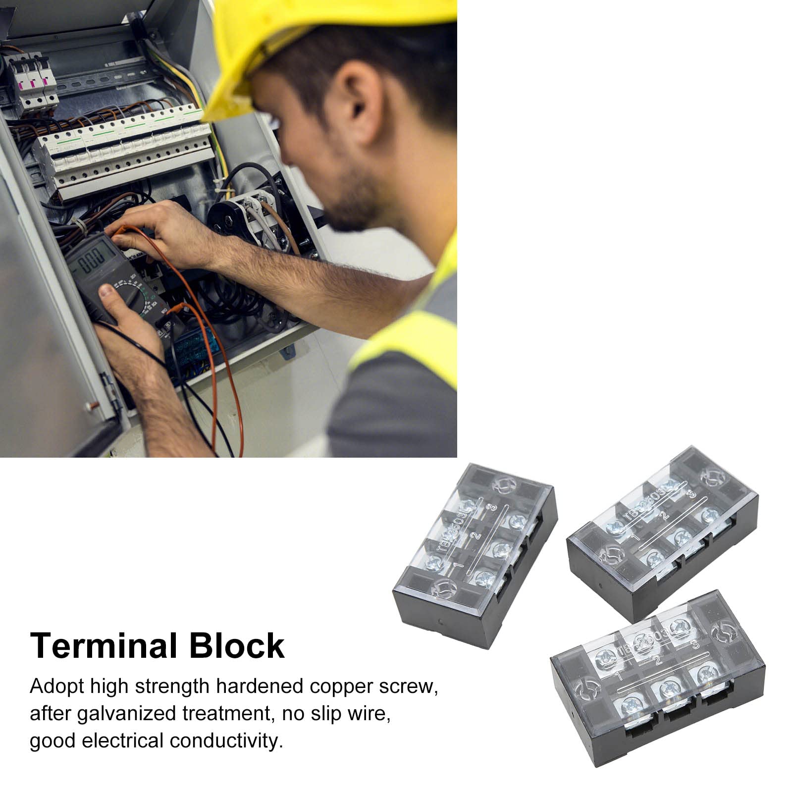 Easy Install Terminal Strips - High Quality Circuit Terminal Blocks for Power Distribution Box & Cabinet - Ideal for Factory, Industrial & Home Electrical Wiring Projects