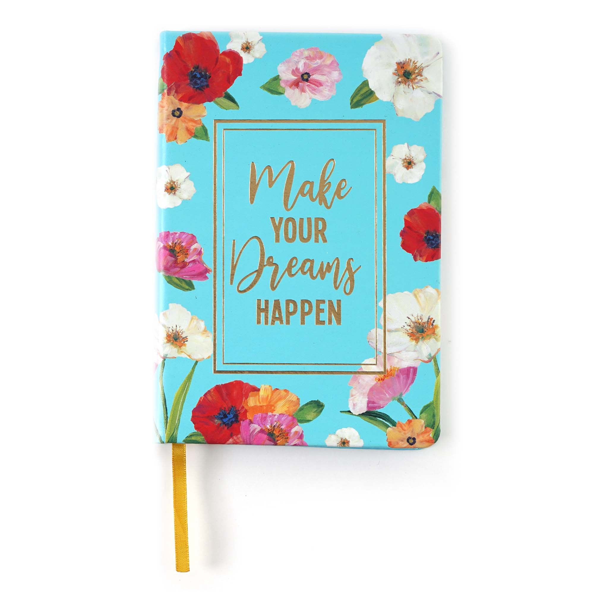 Premium 128 Sheet/256 Page PU Leather Hardcover Notebook - Floral Life Design, 5.5