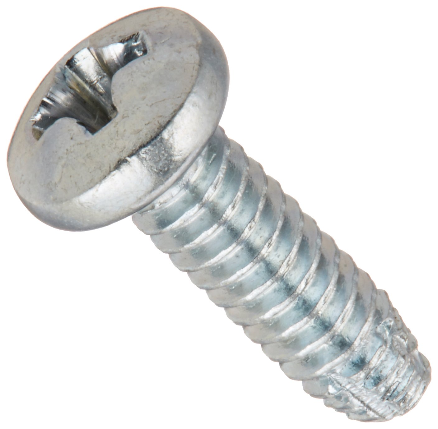 Small Parts 0406FPP Zinc Plated Steel Thread Cutting Screw, Pan Head Phillips Drive Type F, #4-40 Thread, 3/8