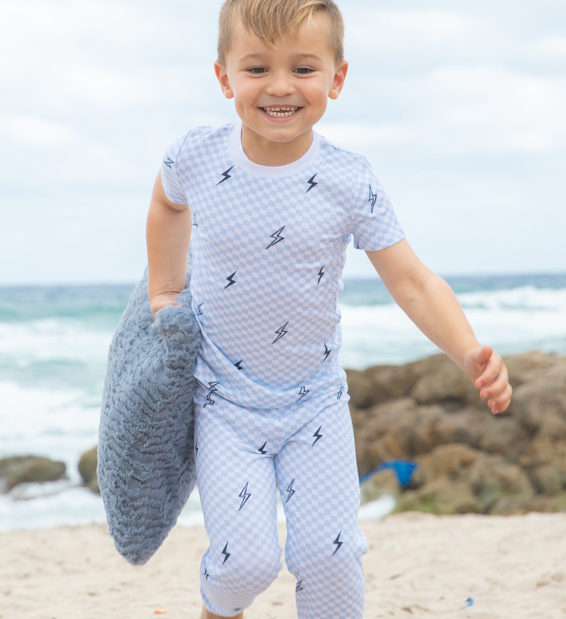 Blue Bolt Short Sleeve Top & Pants Set - Stylish Summer Outfit for Women | Perfect for Casual Wear, Beach Vacation, and Outdoor Activities