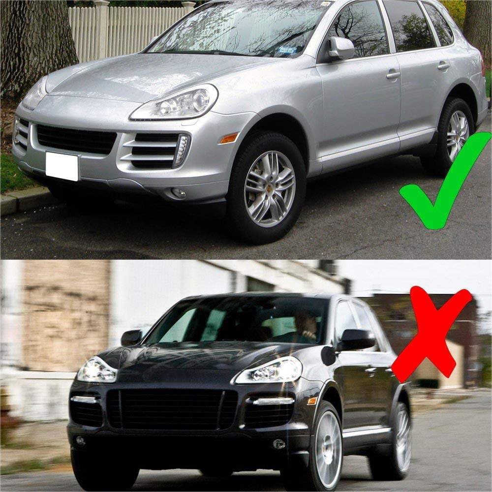 Smoked Lens LED Daytime Running Lights Assembly with Turn Signal for 07-10 Porsche Cayenne - OEM Fit DRL Lights for Enhanced Visibility & Style | Perfect for Night Driving & Car Customization