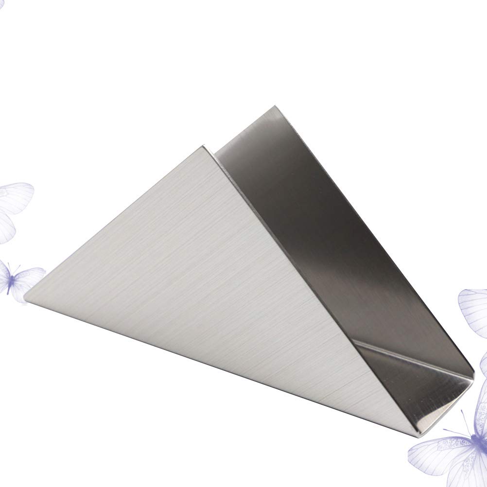 Cabilock Triangle Desktop Tissue Holder - Stylish Napkin Stand & Paper Towel Rack for Office, Kitchen, or Home Decor (White) - Perfect for Desk Organization, Dining Table, and Bathroom Storage