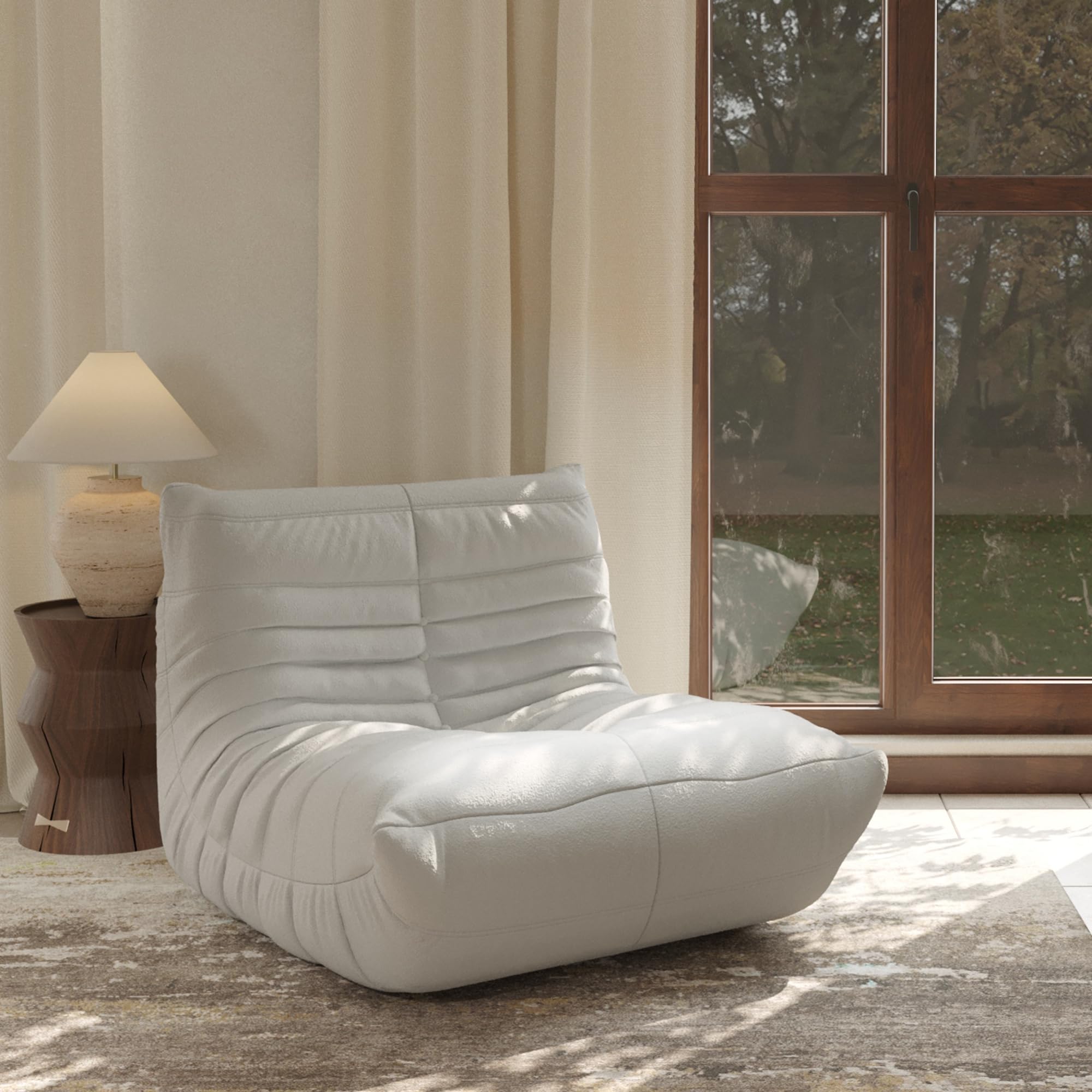 Comfortable Bean Bag Chair for Adults - Large Fireside Lounger, Lazy Floor Sofa & Corner Chair for Living Room, Apartment, Office (34
