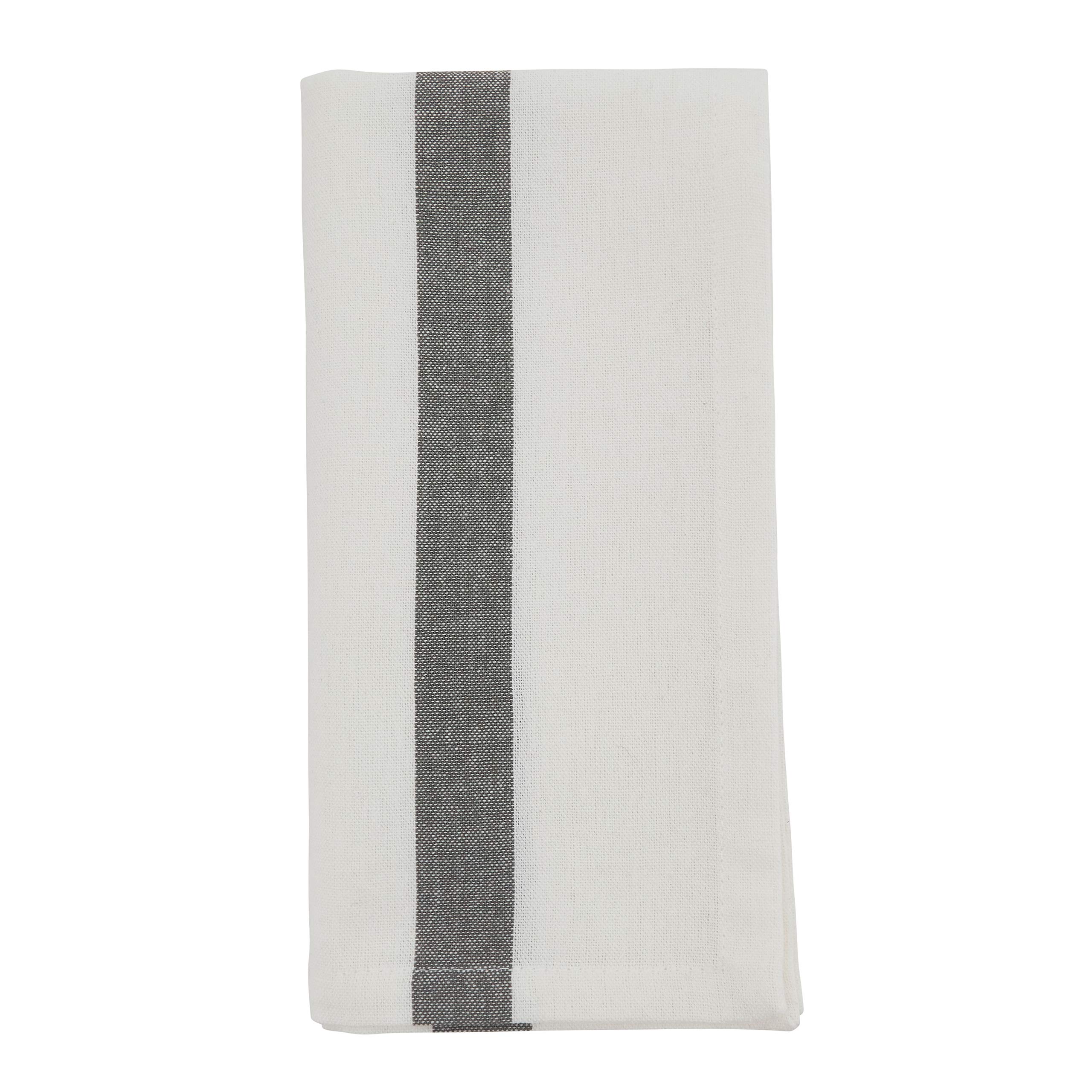 Elegant Banded Design Table Napkins - Set of 4 Premium Cotton Napkins for Dining, Parties & Special Occasions