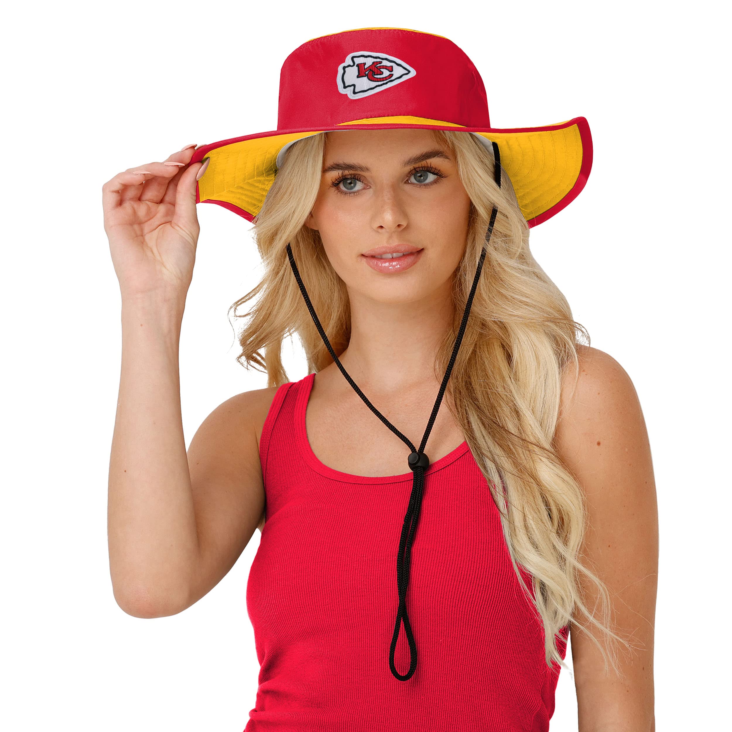 FOCO Men's NFL Team Logo Sun Bucket Boonie Hat - Adjustable Outdoor Sports Hat for Fishing, Hiking, Golf & Beach - UPF 50+ Sun Protection Cap for Men