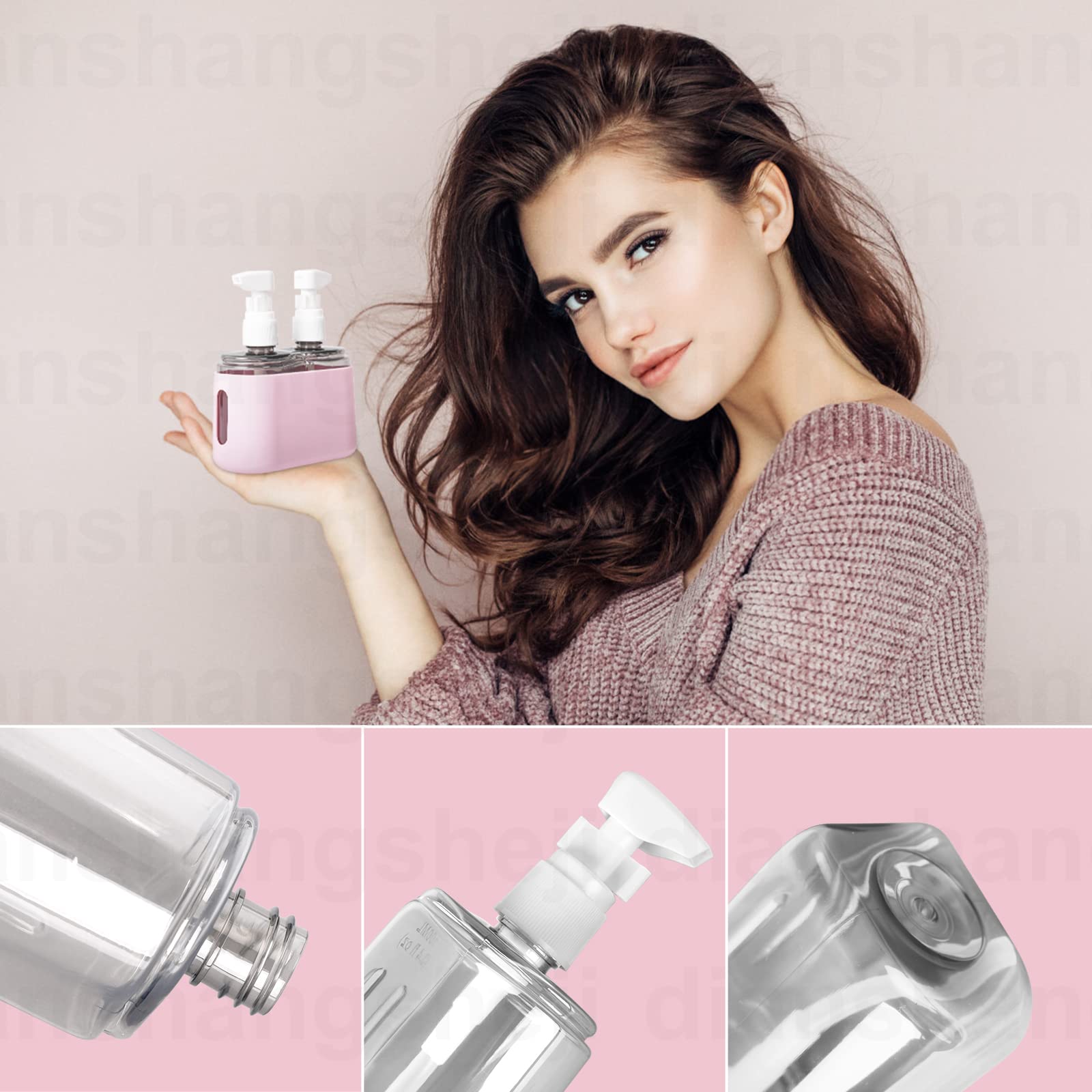 TSA Approved Travel Bottles Set - Leak-Proof Refillable Toiletry Containers for Creams, Perfumes & Shampoos (Pink) | Portable Spray & Pump Bottles with Labels - Perfect for Air Travel, Gym & Vacation Essentials
