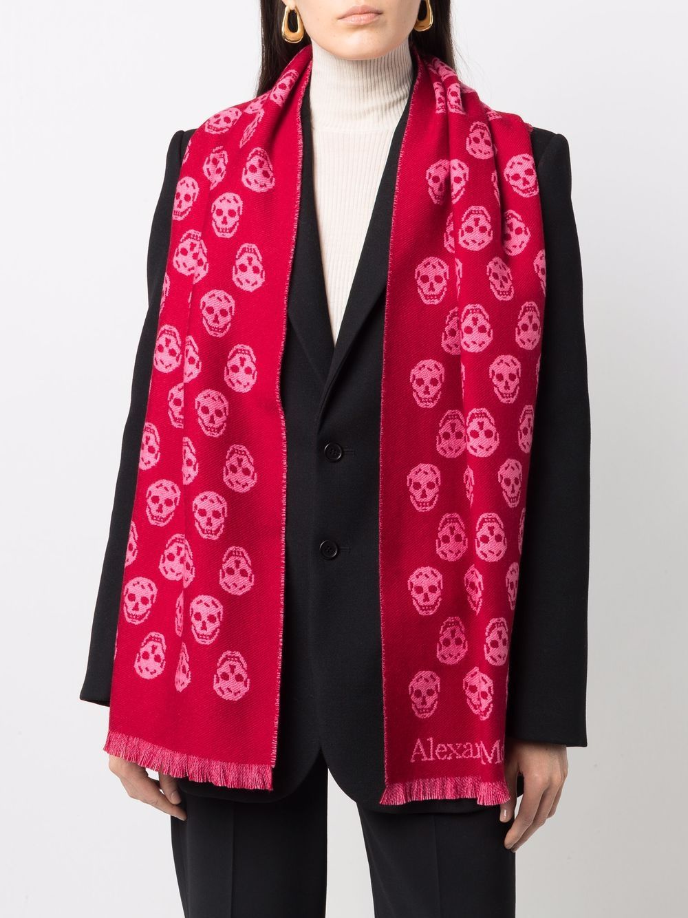 Alexander McQueen Red Scarves - Luxury Fashion Accessory for Women, Perfect for Winter Outfits & Special Occasions
