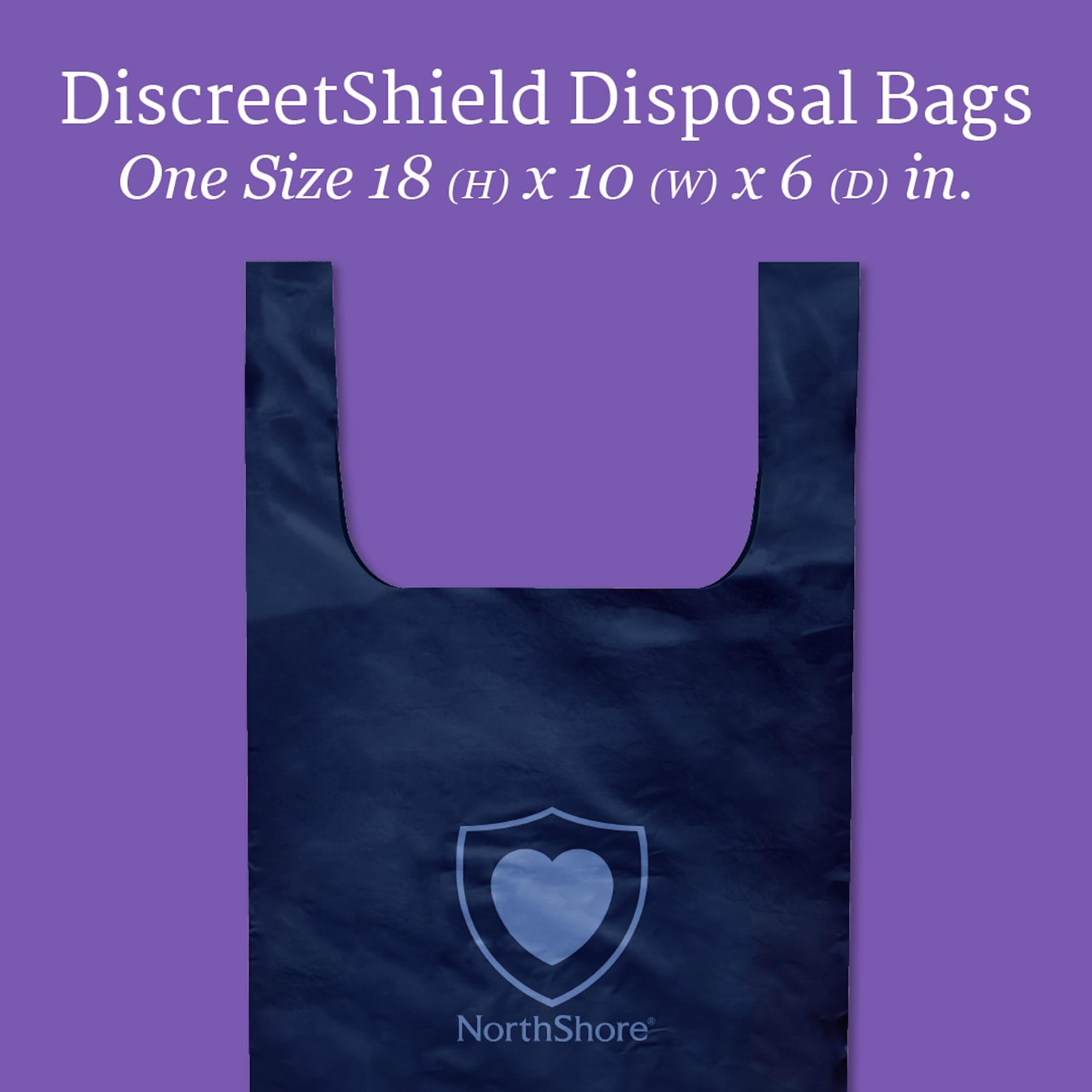 NorthShore DiscreetShield Disposable Bags - 1000 Count (40 Packs of 25) - Medium-Large Resealable Navy Blue Waste Bags for Diapers, Incontinence & Medical Supplies - Ideal for Home, Travel & Healthcare Facilities