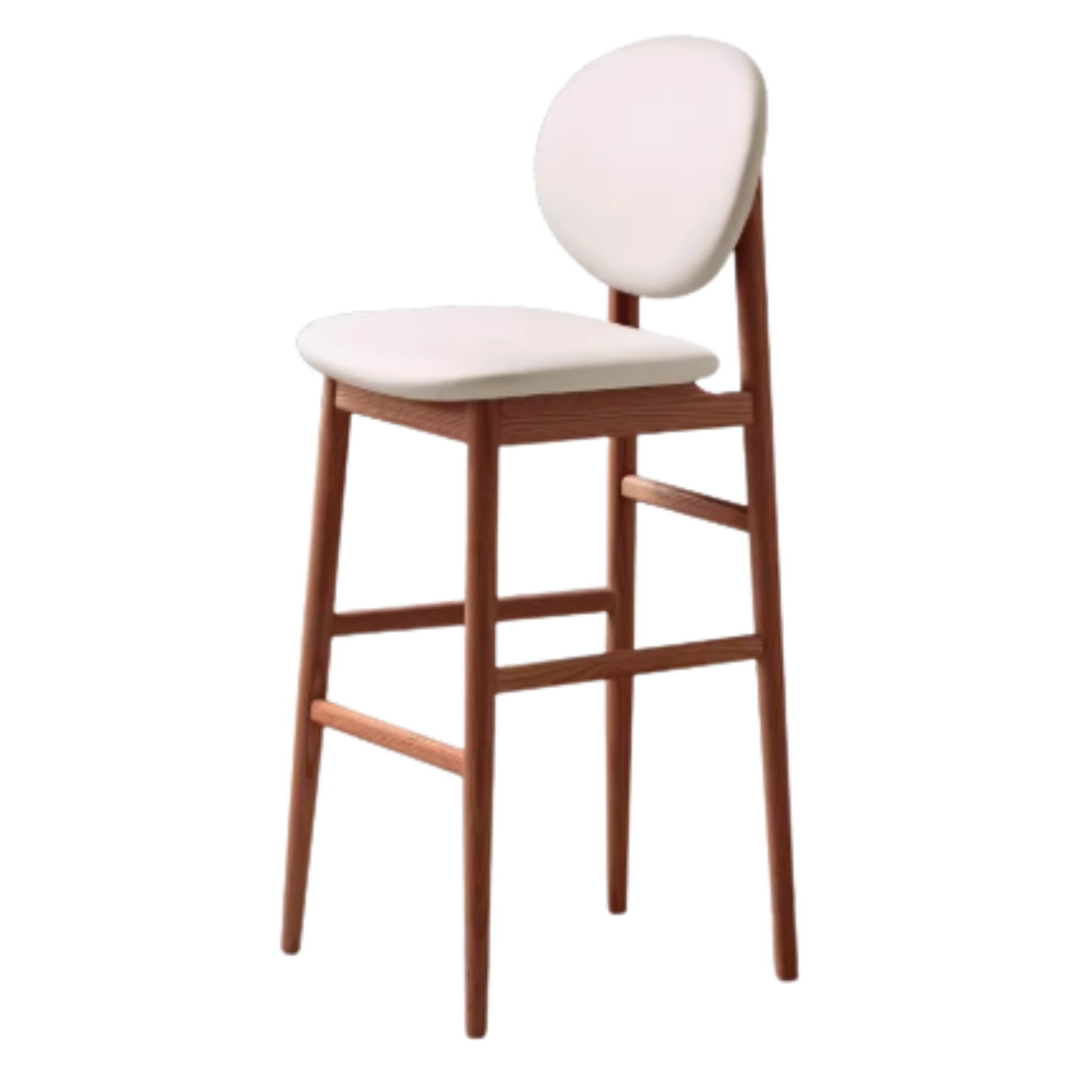 18.1x18.8x41.7 inch / 46x48x106cm / Walnut color / Creamy white soft bag bar stool