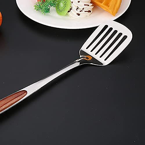 NAIDEV Stainless Steel Slotted Turner Flipper - Professional Kitchen Cooking Utensil for Pancakes, Eggs, Burgers & More - Durable Pancake Spatula for Grilling, Frying & Baking - Perfect for Home Chefs & Restaurants