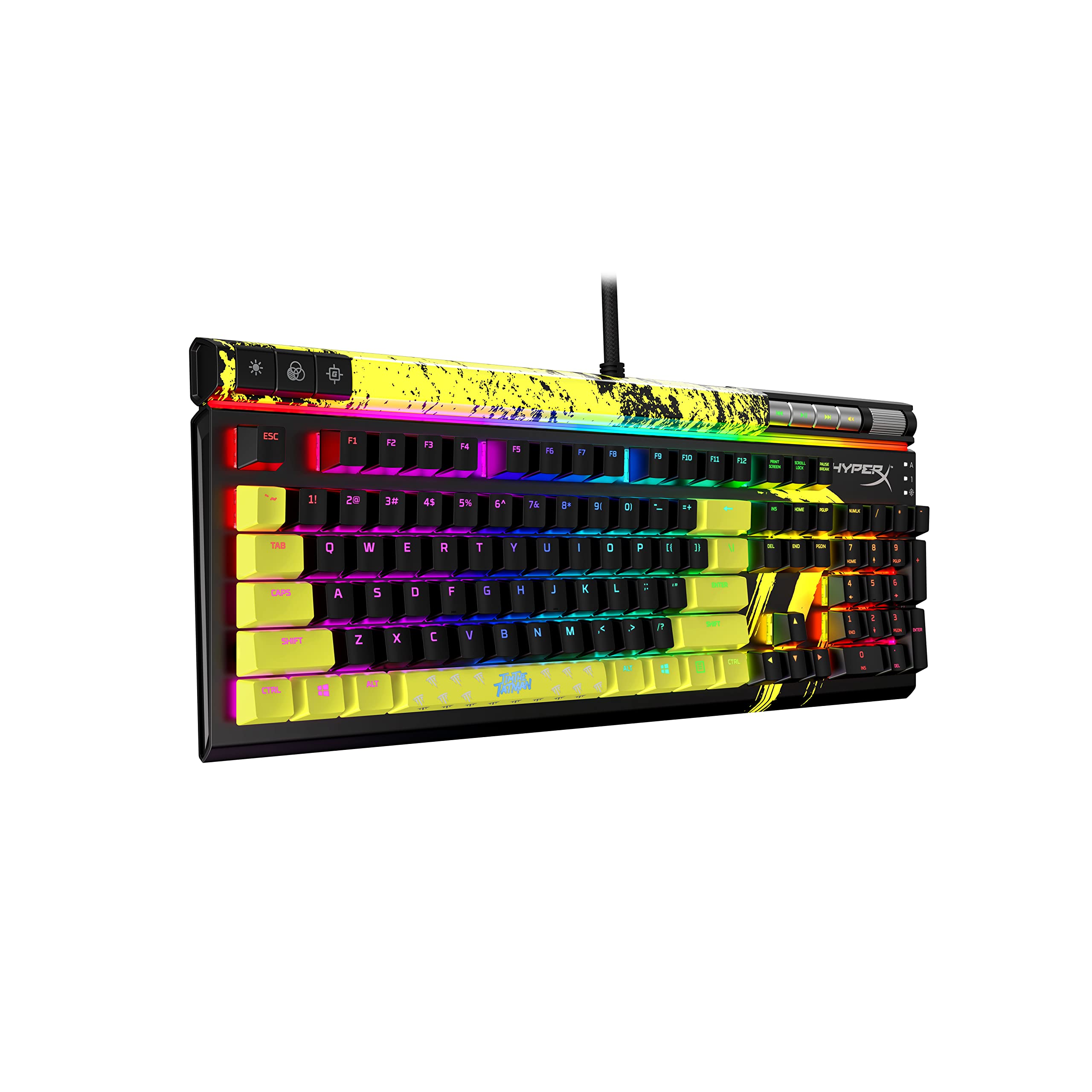 HyperX Alloy Elite 2 Mechanical Gaming Keyboard - TimTheTatMan Edition with RGB Backlit, Software-Controlled Lighting & Macro Customization, ABS Pudding Keycaps, Media Controls - HyperX Linear Red Switches - Perfect for Esports, Streaming & Professional Gaming