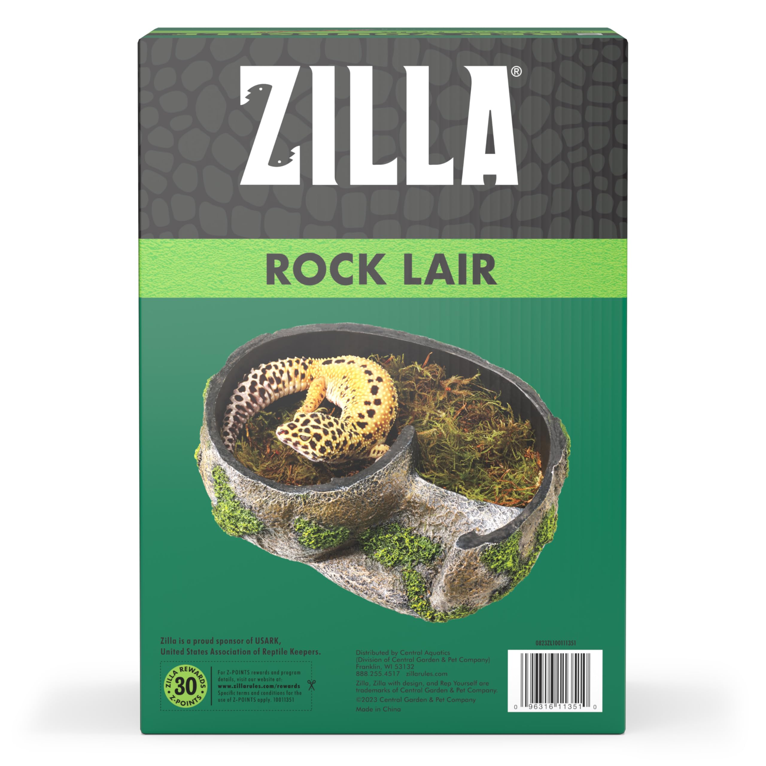 Zilla Medium Pet Terrarium Rock Lair - Natural Hideout for Reptiles & Amphibians - Perfect for Bearded Dragons, Geckos & Small Pets - Ideal for Desert & Tropical Terrarium Setups
