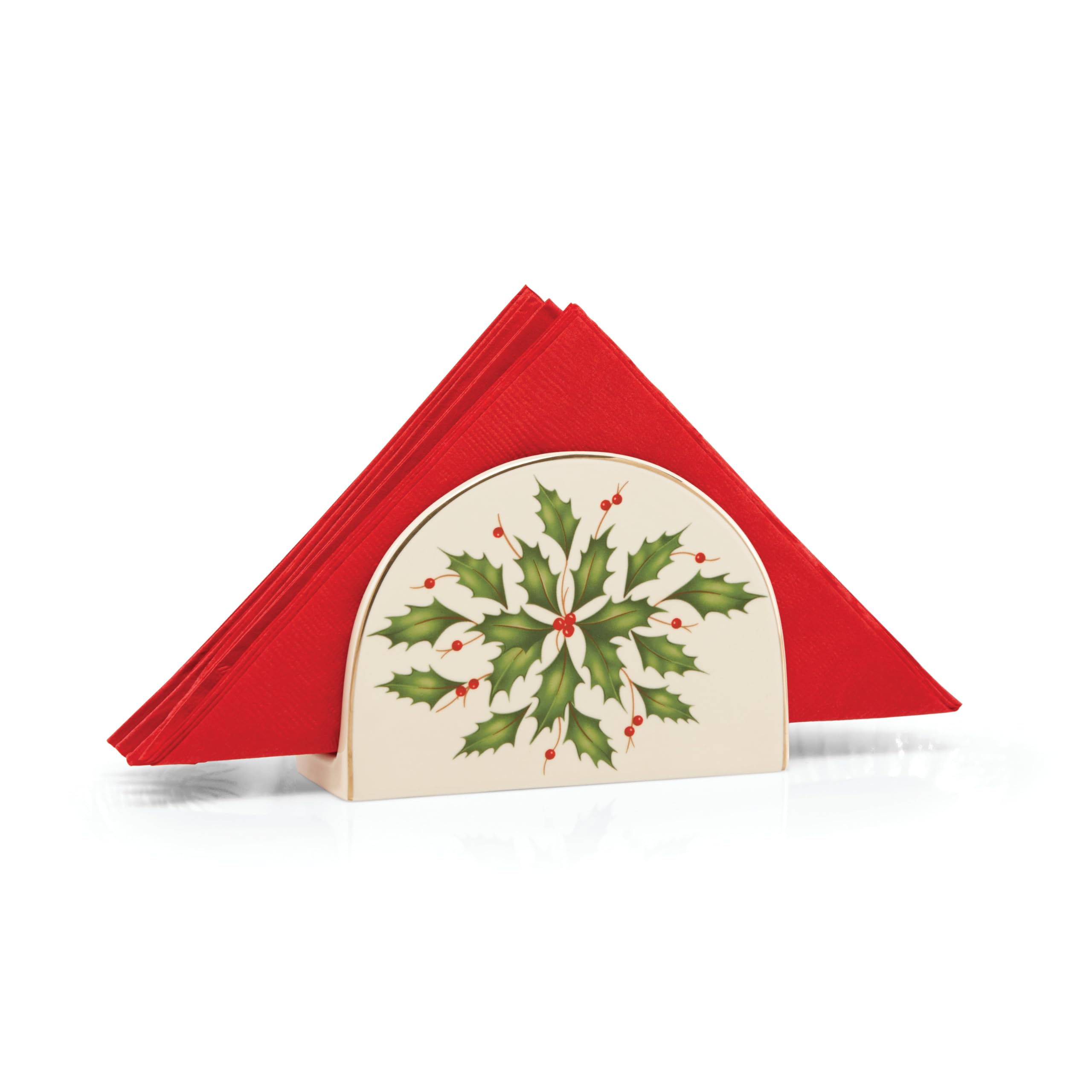 Lenox 870004 Holiday Napkin Holder - Festive Christmas Table Decor for Holiday Entertaining & Dinner Parties - Perfect for Thanksgiving, Christmas & New Year Celebrations