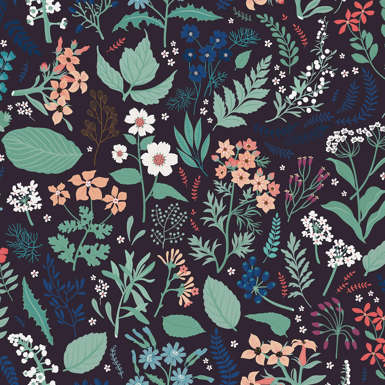 Vintage Dark Floral Peel and Stick Wallpaper - 17.7