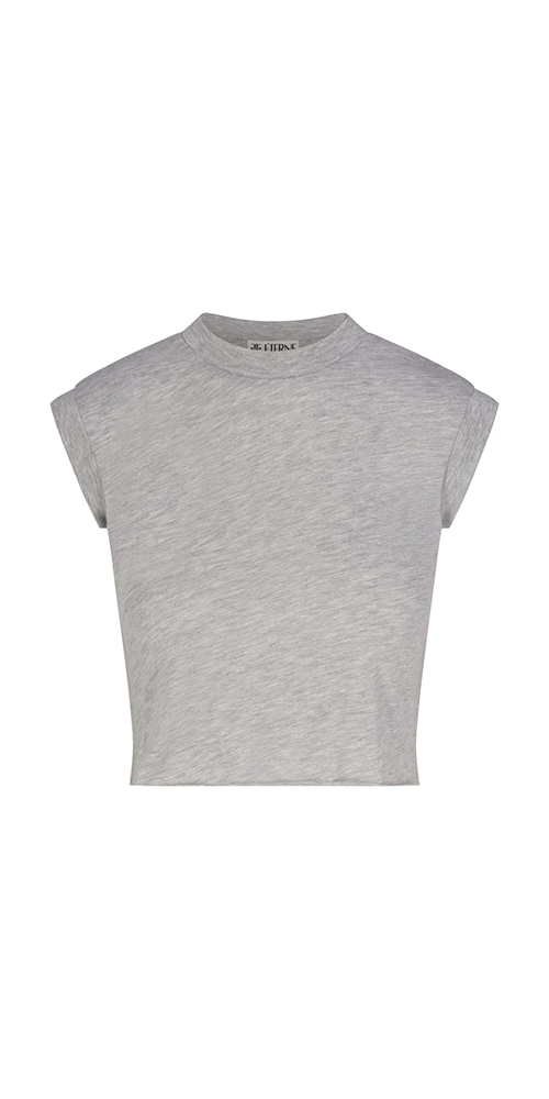 Women's Cropped Muscle Tank Top - Grey Workout Shirt for Gym, Yoga & Running | Breathable & Comfortable Activewear