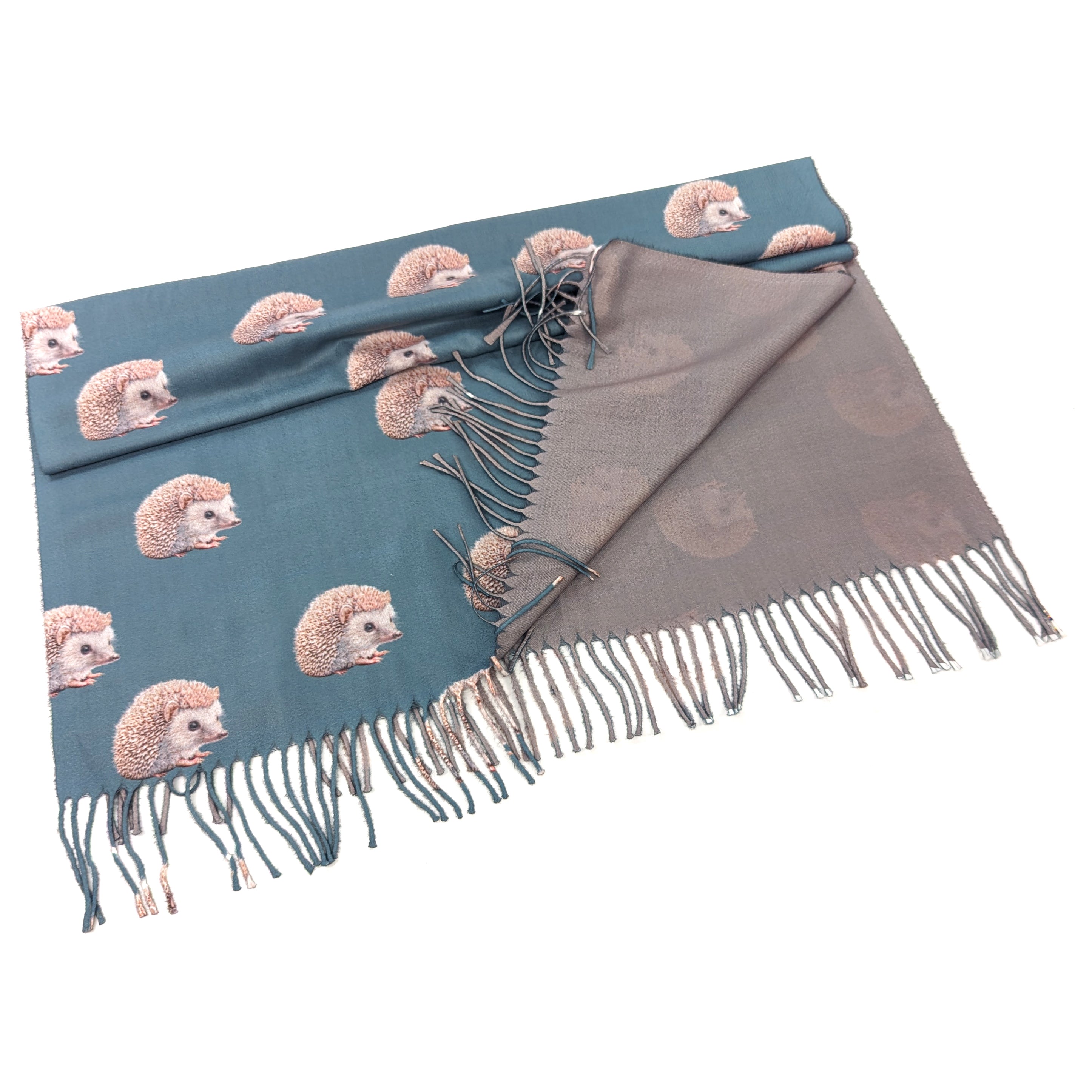 Exclusive Hot Chocolate Hedgehog Pashmina Scarf - Soft Winter Shawl Wrap (70x180cm) for Women's Fashion, Cold Weather Accessory & Gift Idea - Perfect for Office, Travel and Outdoor Activities