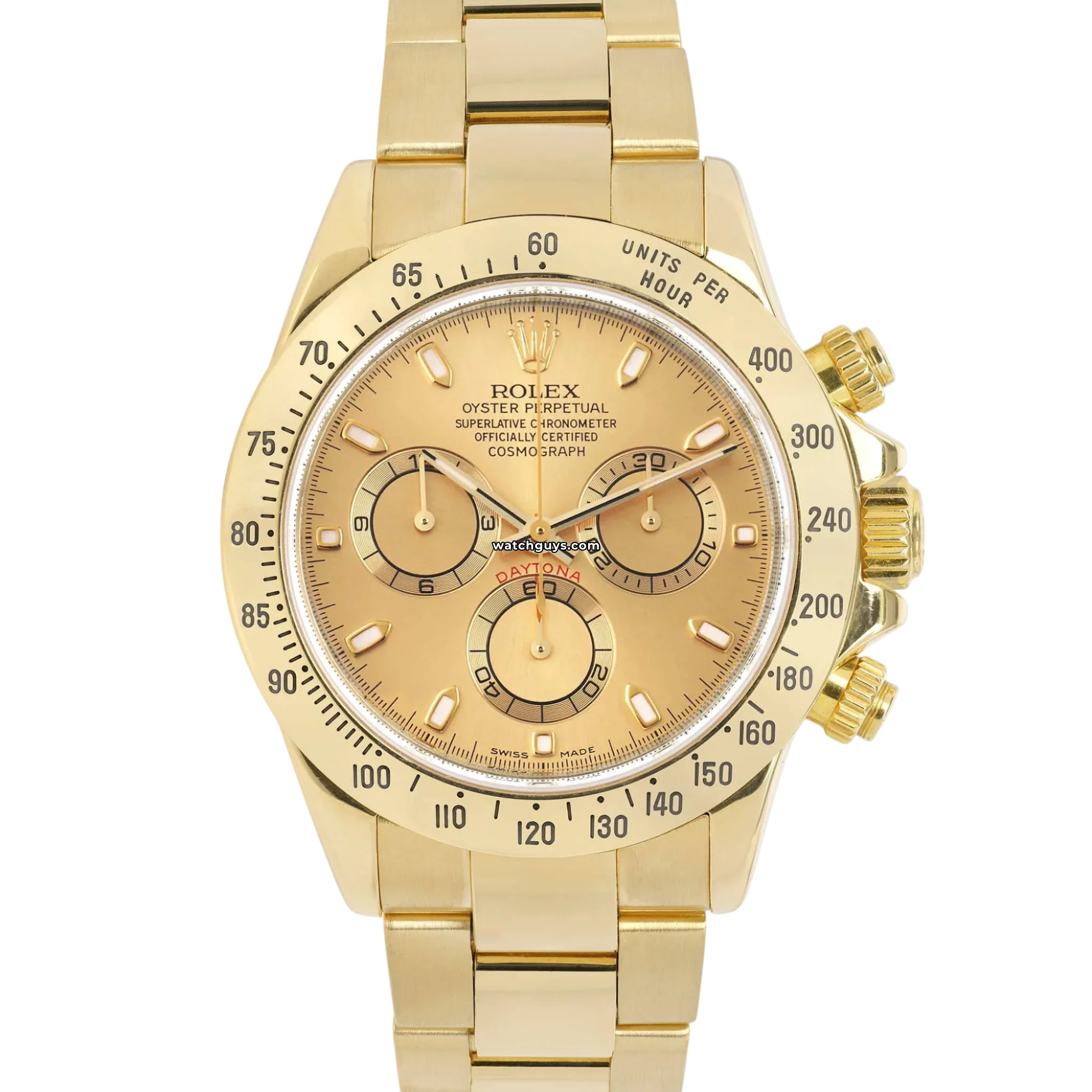 Authentic Rolex Daytona 116528 Men's Luxury Watch - 18K Yellow Gold Champagne Dial - Perfect for Business, Gifts & Special Occasions