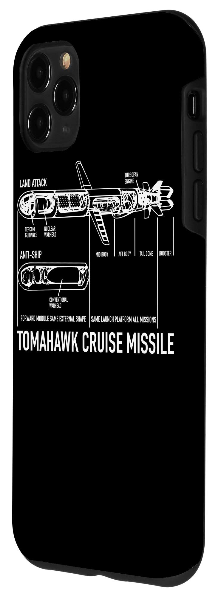 iPhone 11 Pro Max Case with Tomahawk Cruise Missile Blueprint Design - Durable Protective Cover for Smartphones - Perfect for Military Enthusiasts & Tech Lovers