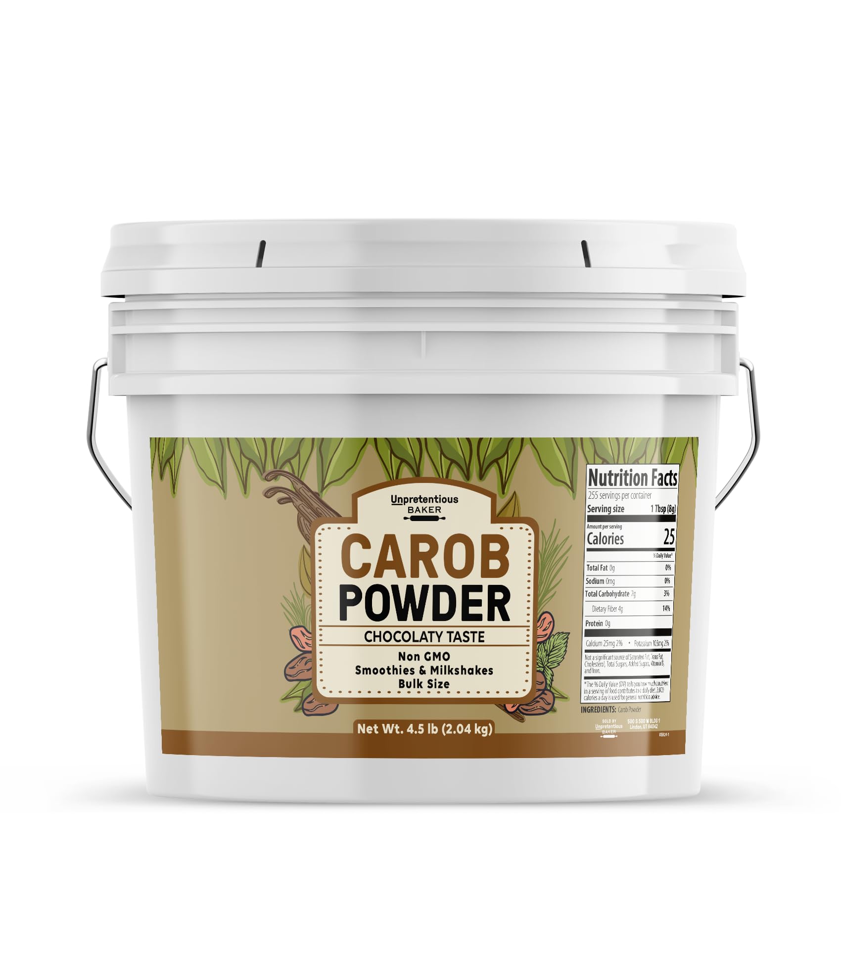 Organic Carob Powder 1 Gallon - Natural Sweetener for Baking, Healthy Milkshakes & Smoothies - Vegan, Gluten-Free, Sugar-Free Alternative - Perfect for Desserts, Drinks and Healthy Snacks