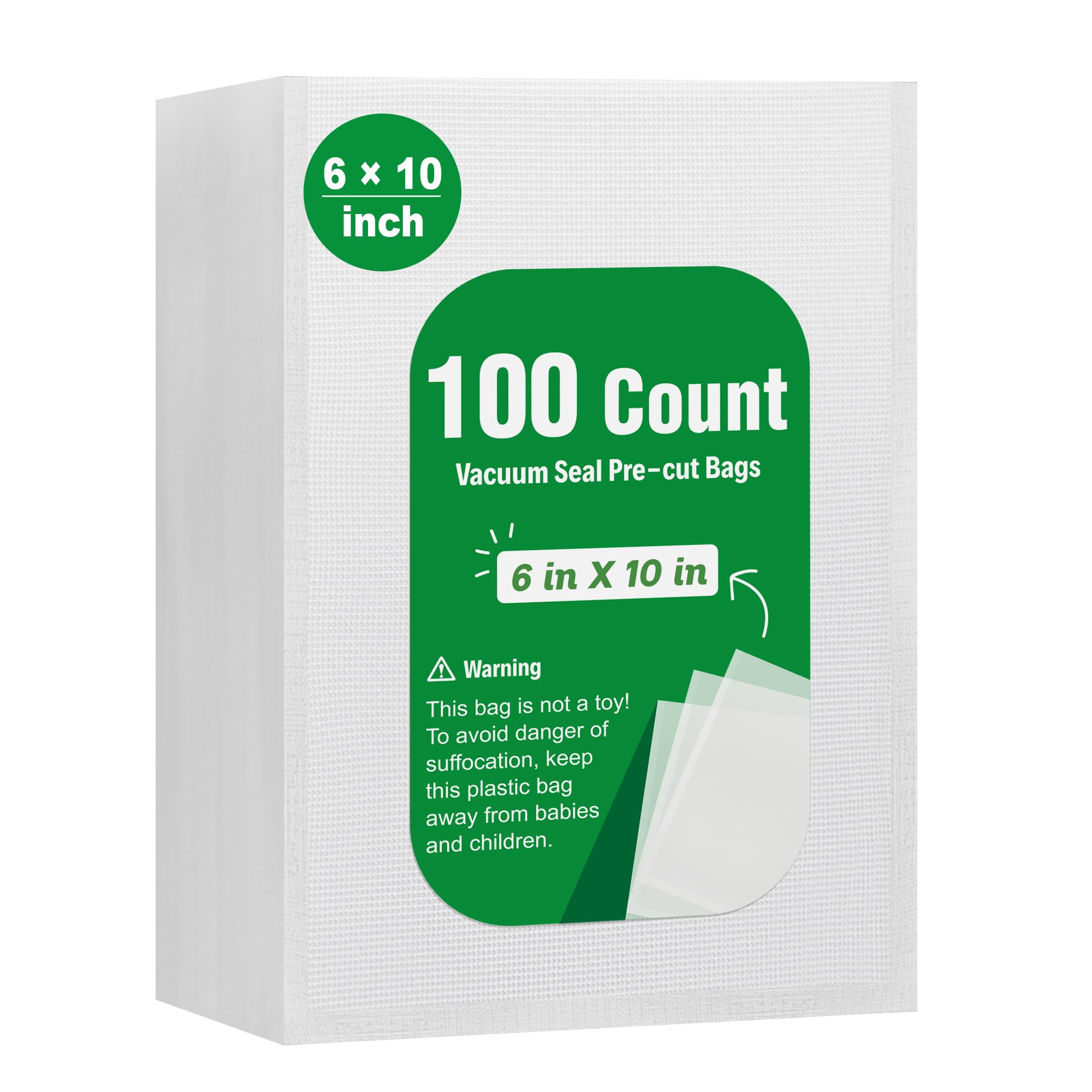 Syntus 100 Count Vacuum Sealer Bags 6x10 Inches - BPA Free Heavy Duty Precut Food Storage Bags for Sous Vide, Meal Prep, Freezer & Long-Term Preservation | Ideal for Home Kitchens, Restaurants & Commercial Use