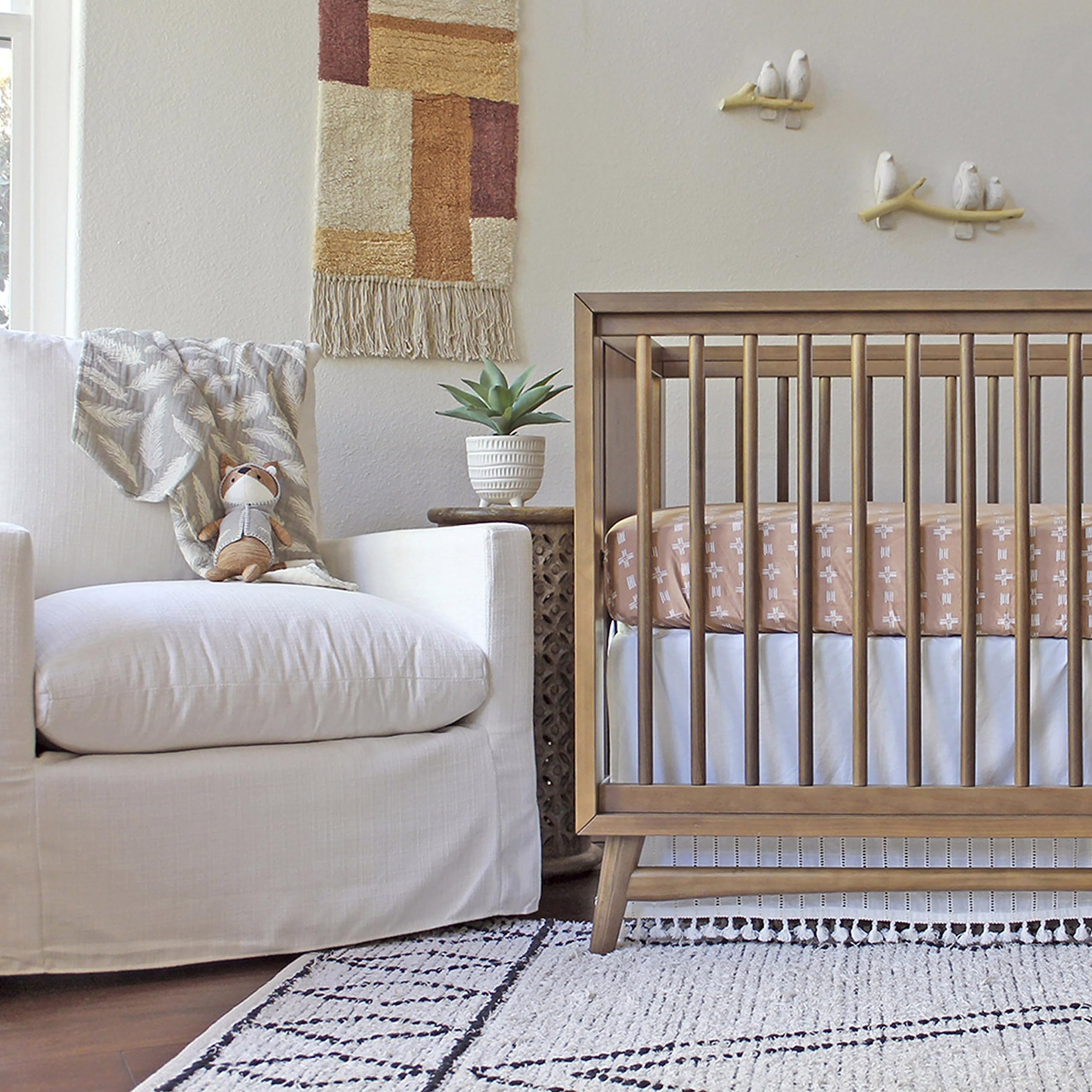 Safari Nursery Décor - Cotton Wall Hanging for Baby Room, 14x21
