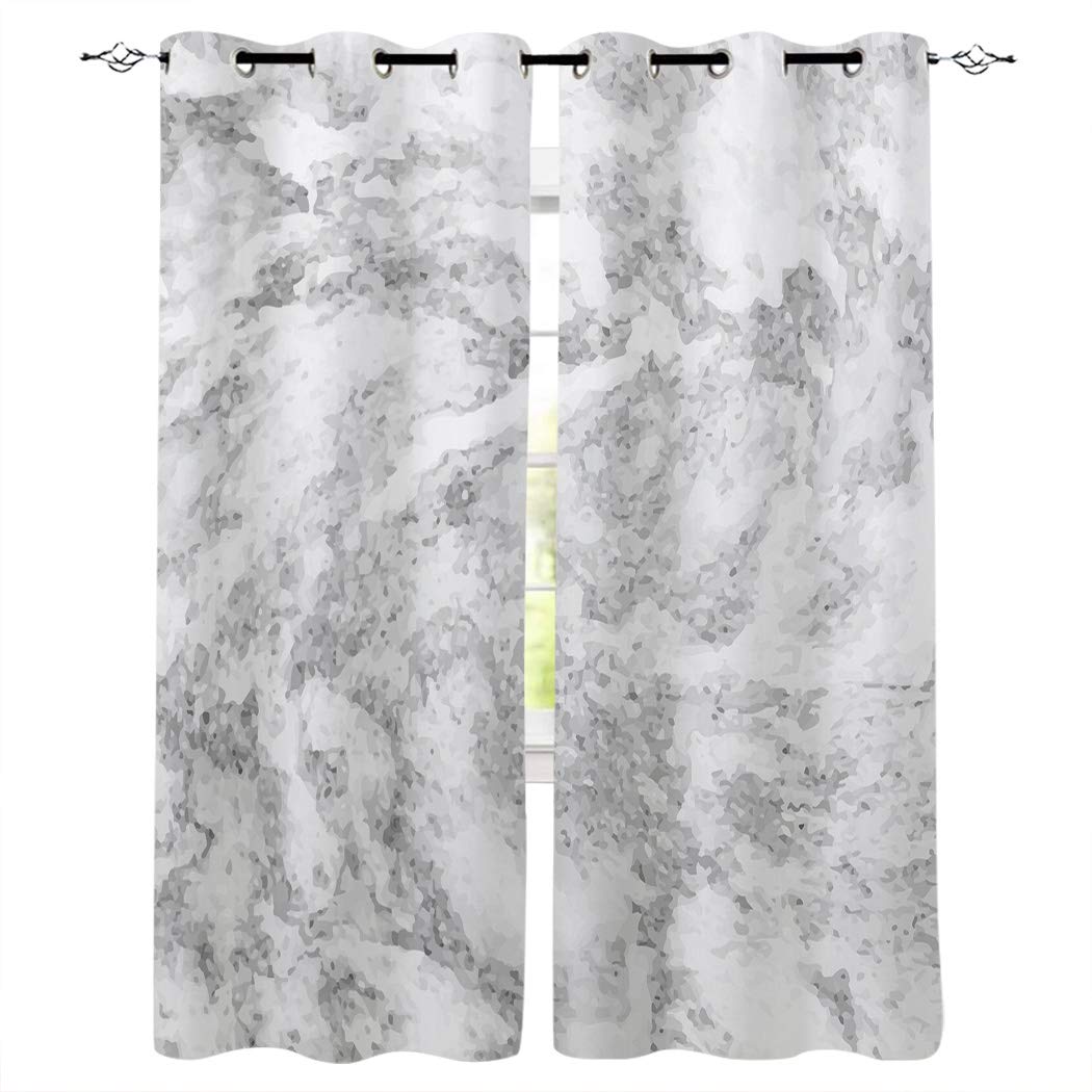 Modern Marble Curtains - Abstract Crack Marble Pattern Window Treatments for Bedroom, Living Room, Kitchen & Bathroom | 84 Inch Length 2 Panels | Perfect for Home Decor, Patio Doors & Room Dividers