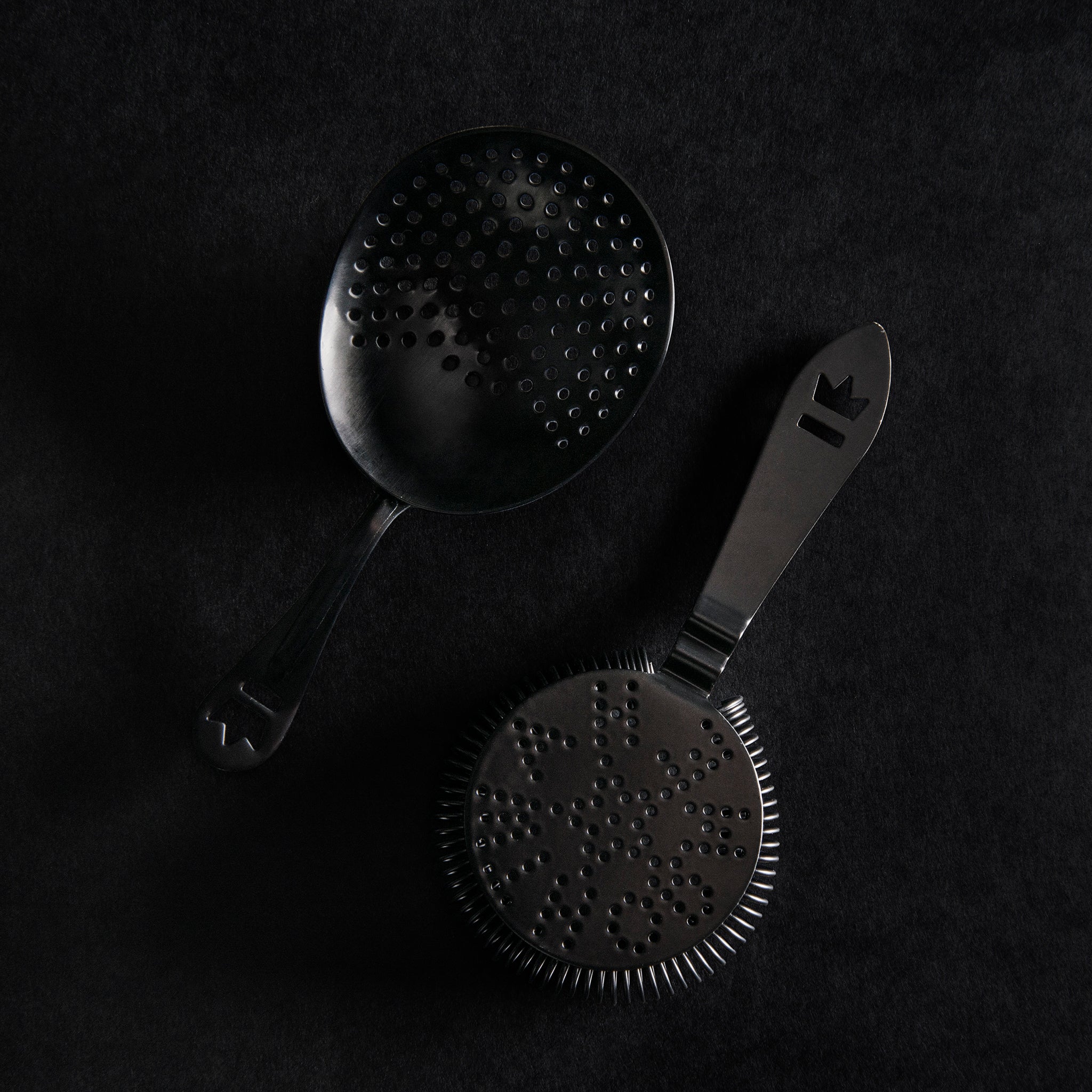 Premium Julep Strainer - Matte Black Barware for Cocktails, Mint Juleps & Home Bartending