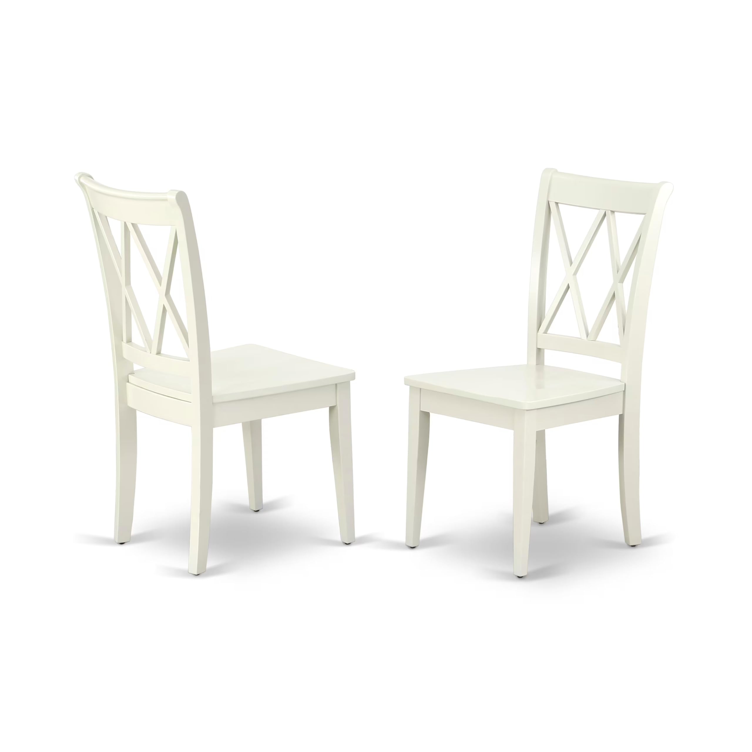 East West Furniture AMCL3-LWH-W 3 Piece Round Dining Table Set with Pedestal Base & 2 Chairs, 36x36 Inch, Linen White - Perfect for Small Kitchen, Breakfast Nook or Apartment Dining Area