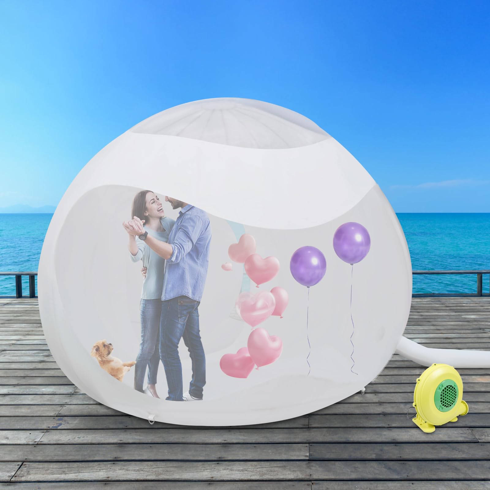 Inflatable Bubble Tent for Camping - Clear PVC Transparent Balloon House for 3-5 People with Blower | Outdoor Garden Party, Stargazing & Backyard Glamping Shelter