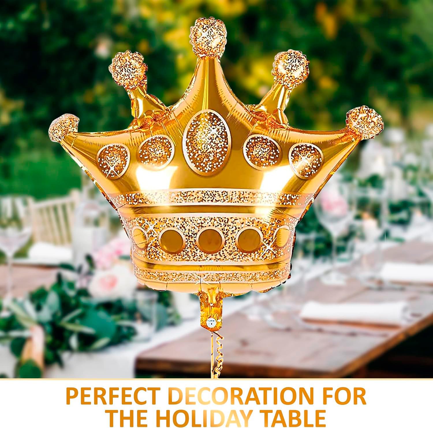 3 Pcs Large Gold Crown Balloons (38.2