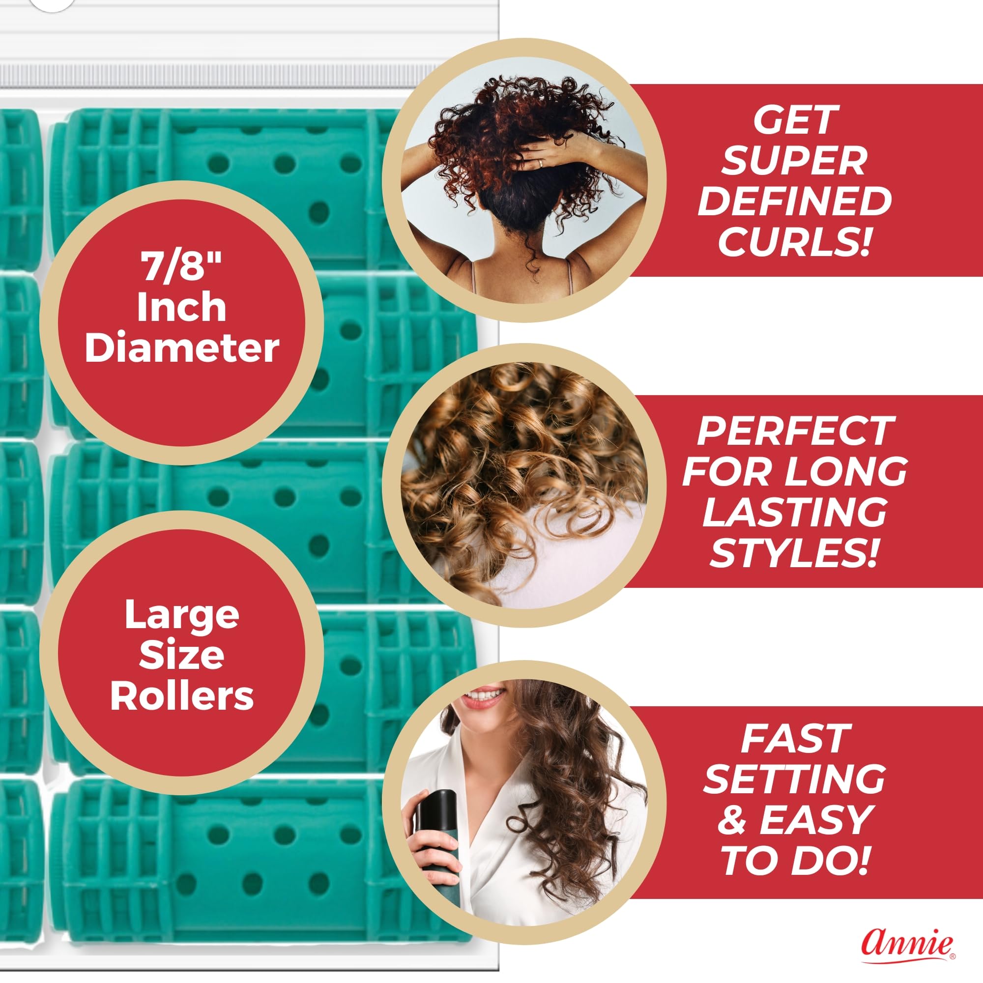 Snap On Magnetic Rollers - Large Magnetic Hair Rollers for Curly Hairstyles - Perfect for Home Salon, Styling, and DIY Hair Care