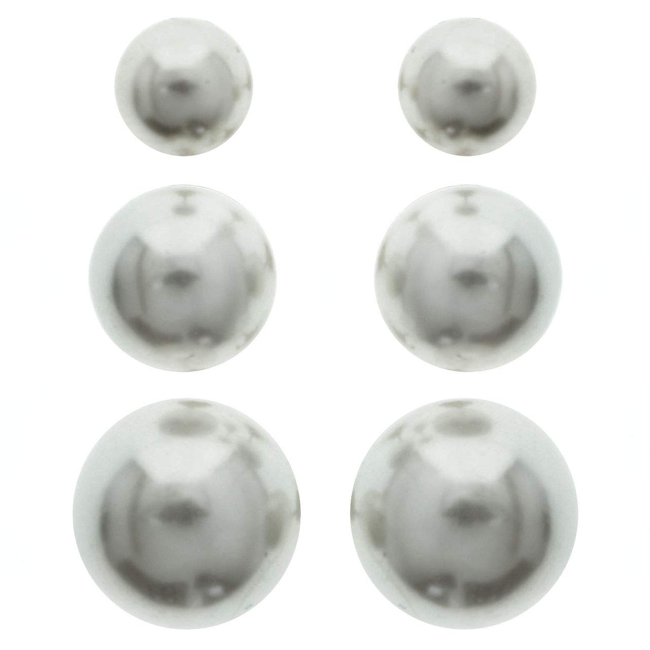 Mi Amore Sterling Silver Multiple Earring Set for Women - Elegant White Cubic Zirconia Stud & Hoop Earrings for Daily Wear, Parties & Gifts