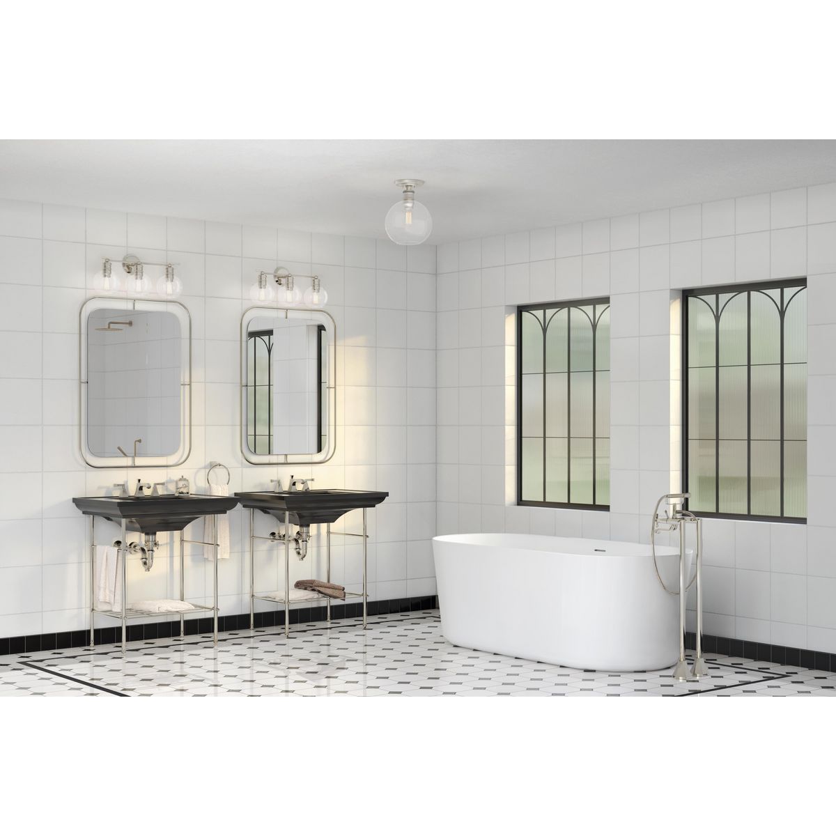 Hansford Collection 3-Light Clear Glass Bathroom Vanity Light - Modern Fixture for Bathroom, Powder Room, and Dressing Area Lighting
