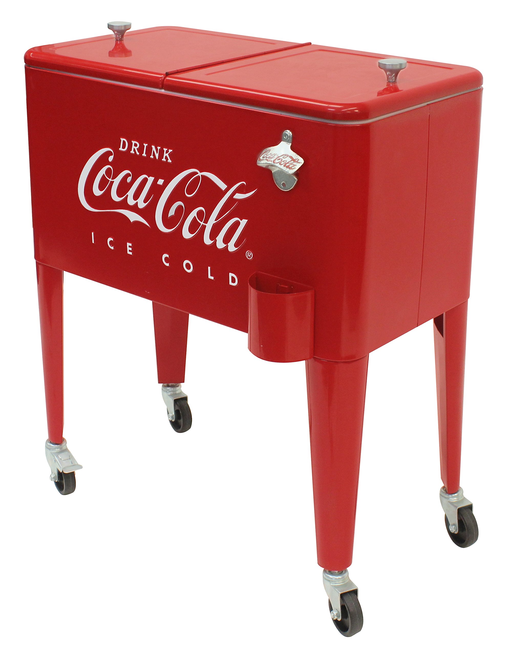 Leigh Country CP 98105 60 Quart Coca-Cola Ice Cold Embossed Cooler - Red | Large Capacity Beverage Cooler for Parties, Picnics, BBQs & Outdoor Events