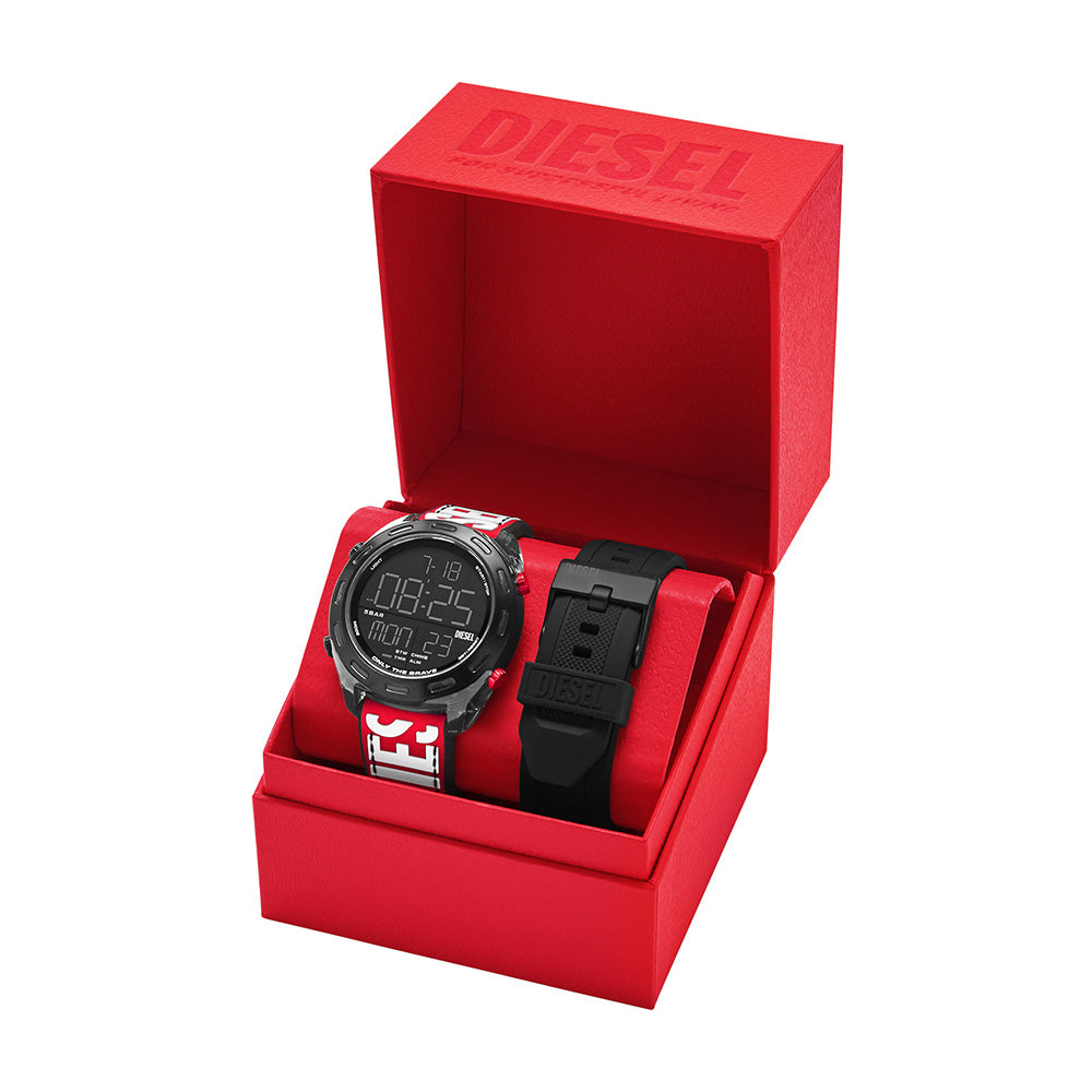 Diesel DZ2164SET Crusher Digital Men's Watch with Extra Band - Stylish & Durable for Everyday Wear, Workouts, and Outdoor Adventures