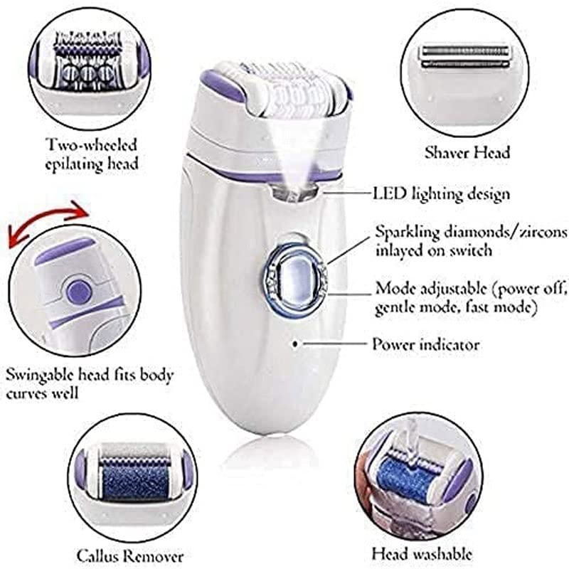 Rechargeable Cordless Wet & Dry Women's Electric Shaver for Sensitive Skin - Bikini Trimmer Attachment & Pop-Up Trimmer | All-in-One Hair Removal for Legs, Underarms & Bikini Area
