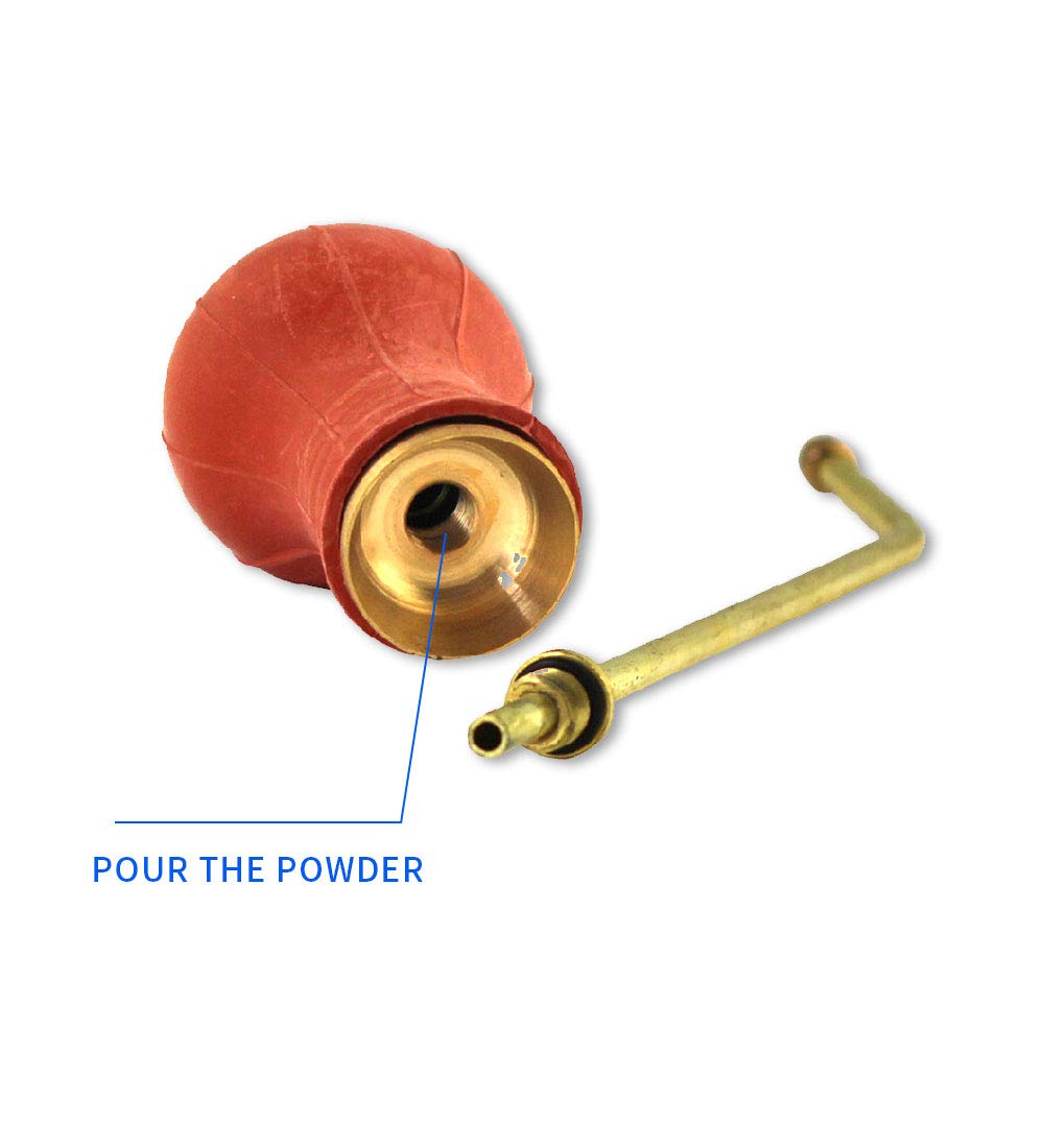 Organic Gardening Bulb Duster Powder Sprayer with Long Copper Tube - Garden Powder Applicator Dispenser for Pest Control, Agricultural Supplies & Indoor/Outdoor Plant Care